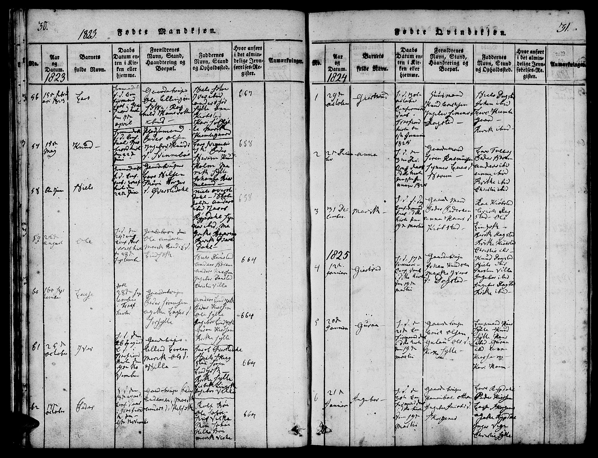 Ministerialprotokoller, klokkerbøker og fødselsregistre - Møre og Romsdal, AV/SAT-A-1454/541/L0544: Parish register (official) no. 541A01, 1818-1847, p. 30-31