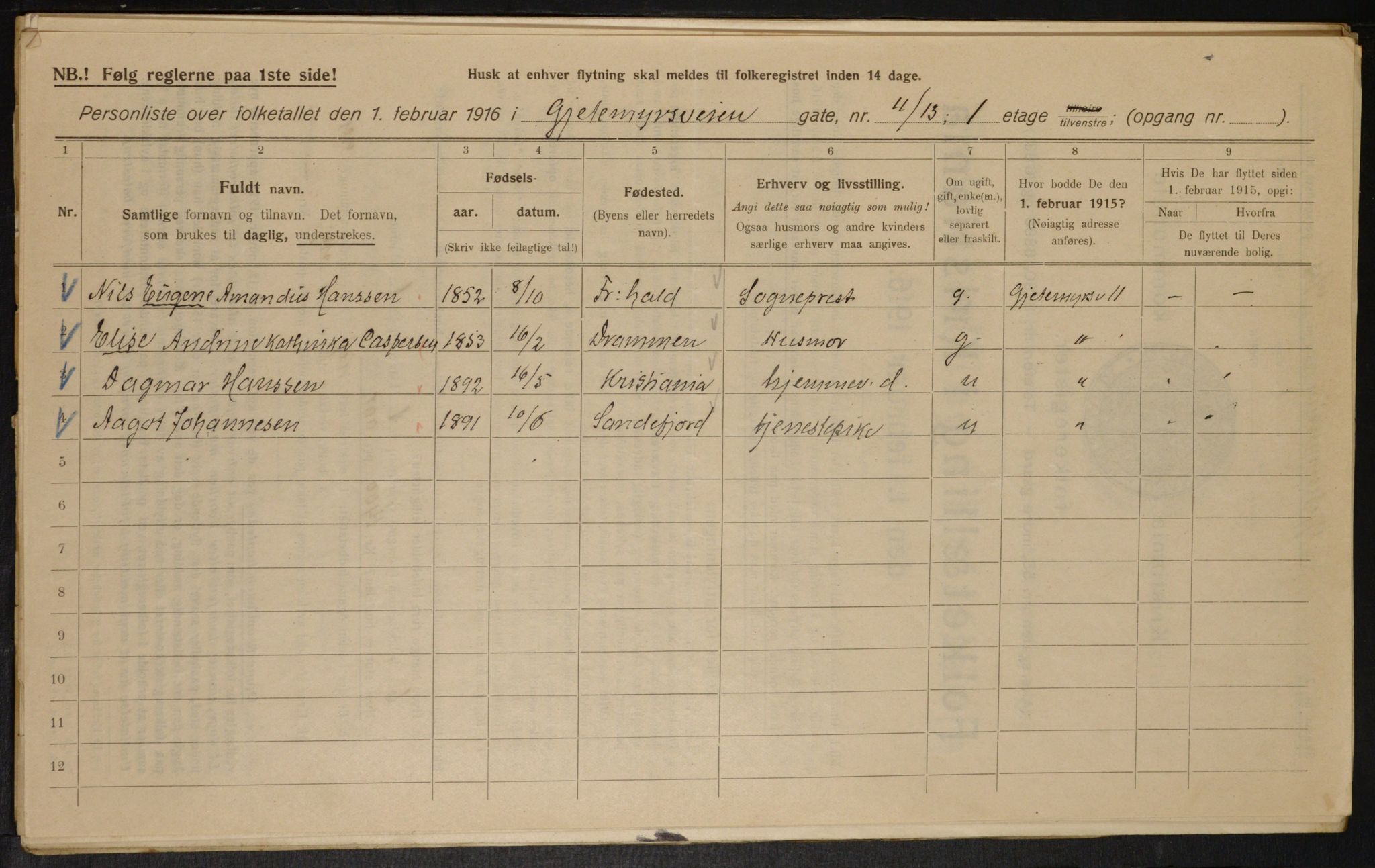 OBA, Municipal Census 1916 for Kristiania, 1916, p. 29339