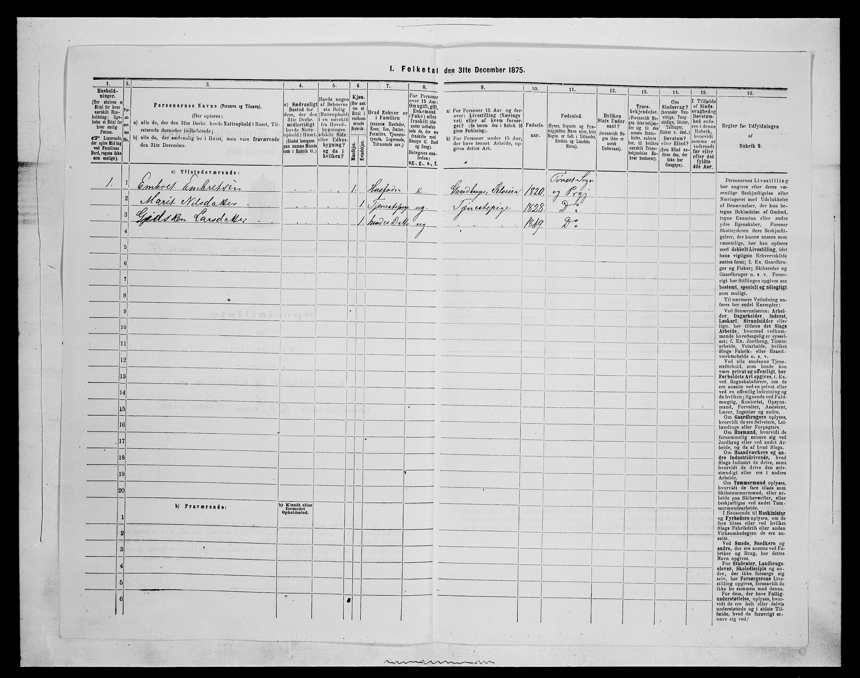 SAH, 1875 census for 0437P Tynset, 1875, p. 598