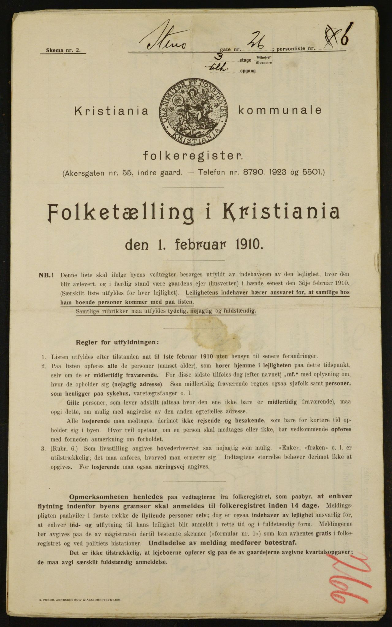 OBA, Municipal Census 1910 for Kristiania, 1910, p. 96689