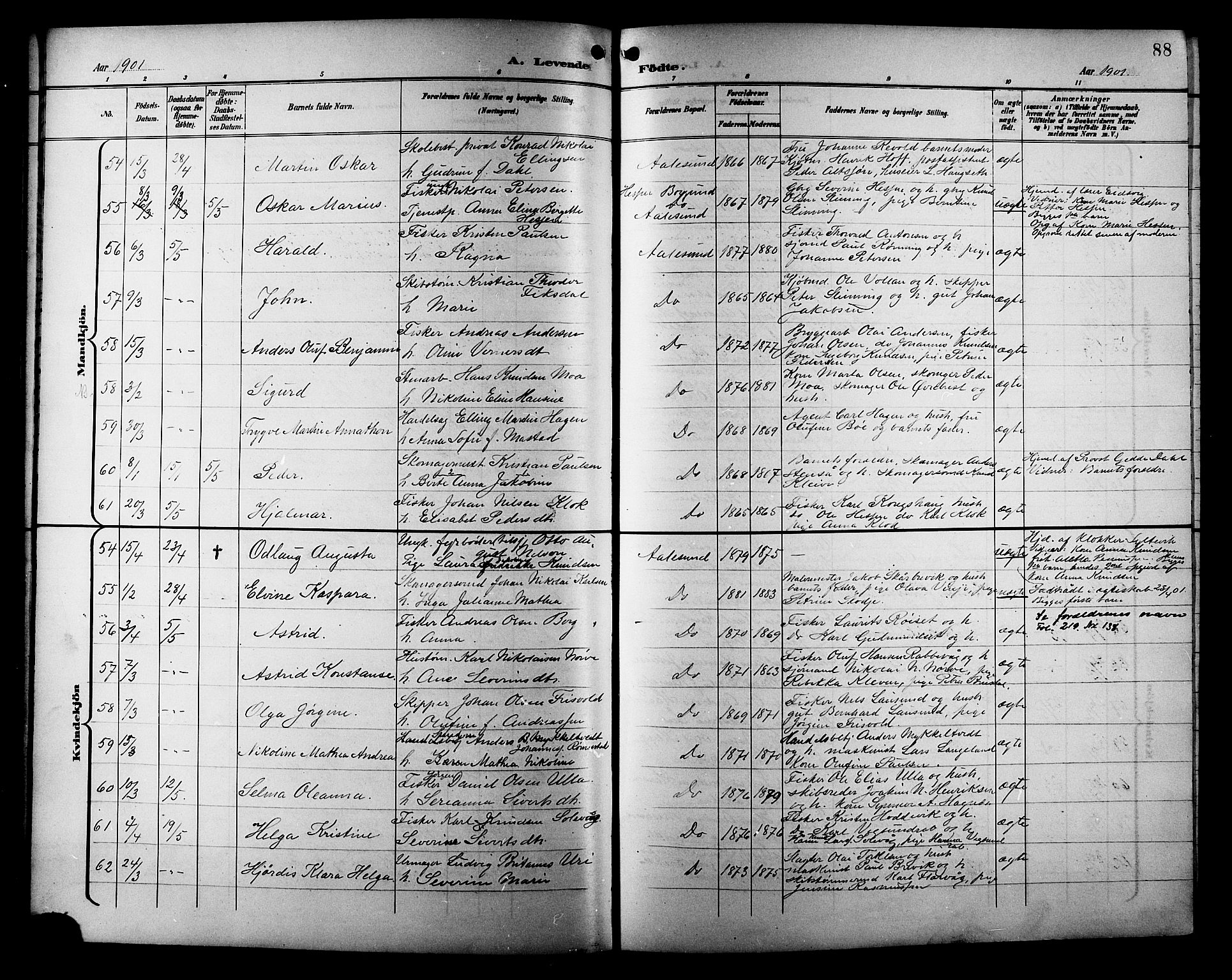 Ministerialprotokoller, klokkerbøker og fødselsregistre - Møre og Romsdal, AV/SAT-A-1454/529/L0468: Parish register (copy) no. 529C05, 1897-1908, p. 88