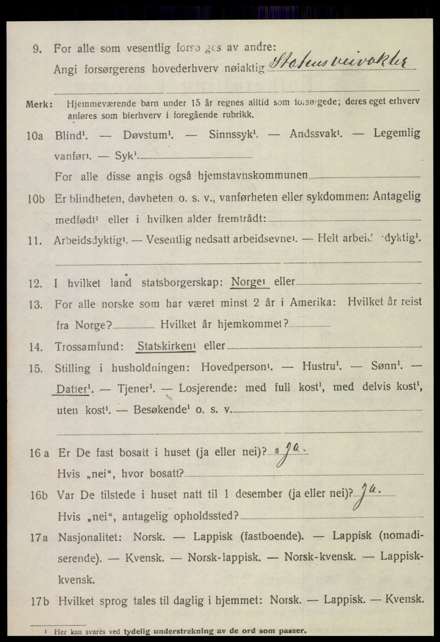 SAT, 1920 census for Nordli, 1920, p. 1822