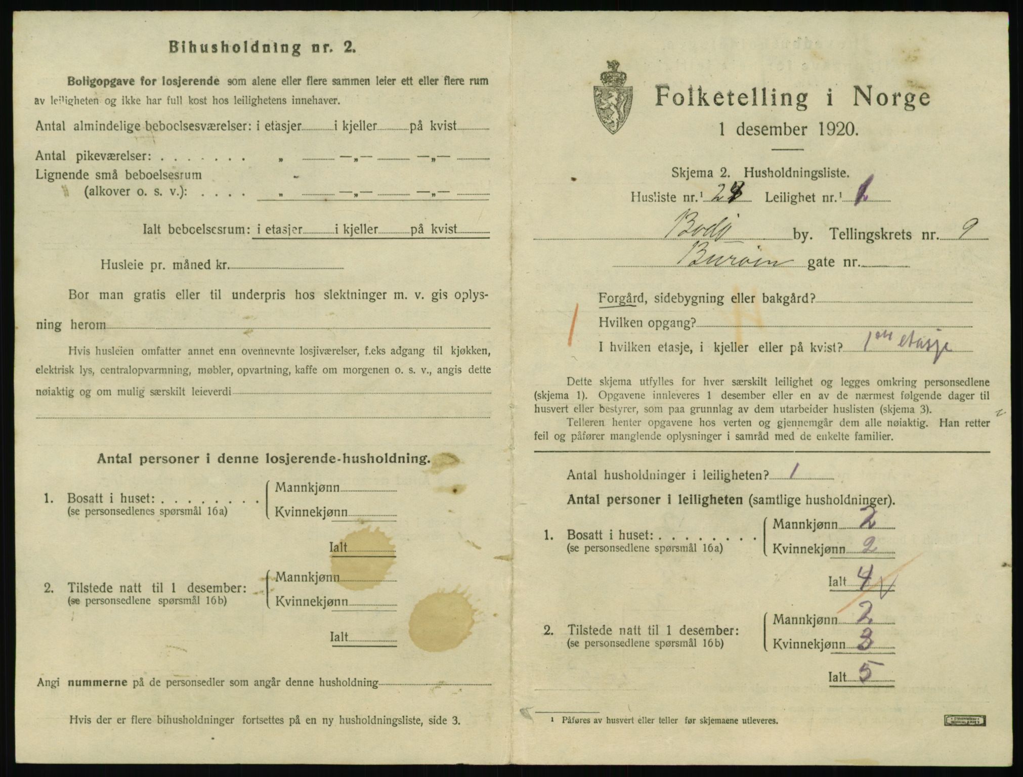 SAT, 1920 census for Bodø, 1920, p. 3271