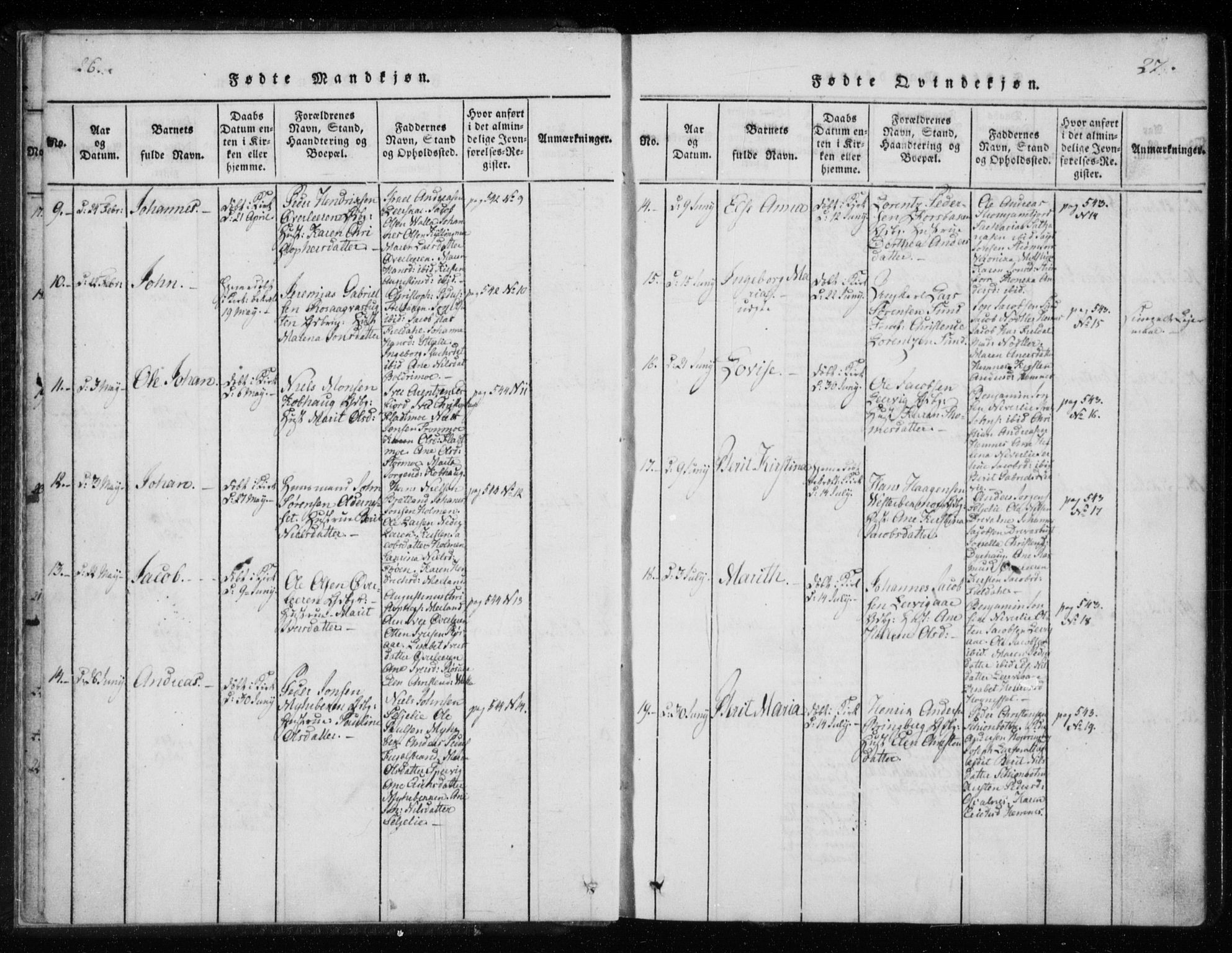 Ministerialprotokoller, klokkerbøker og fødselsregistre - Nordland, AV/SAT-A-1459/825/L0353: Parish register (official) no. 825A07, 1820-1826, p. 26-27