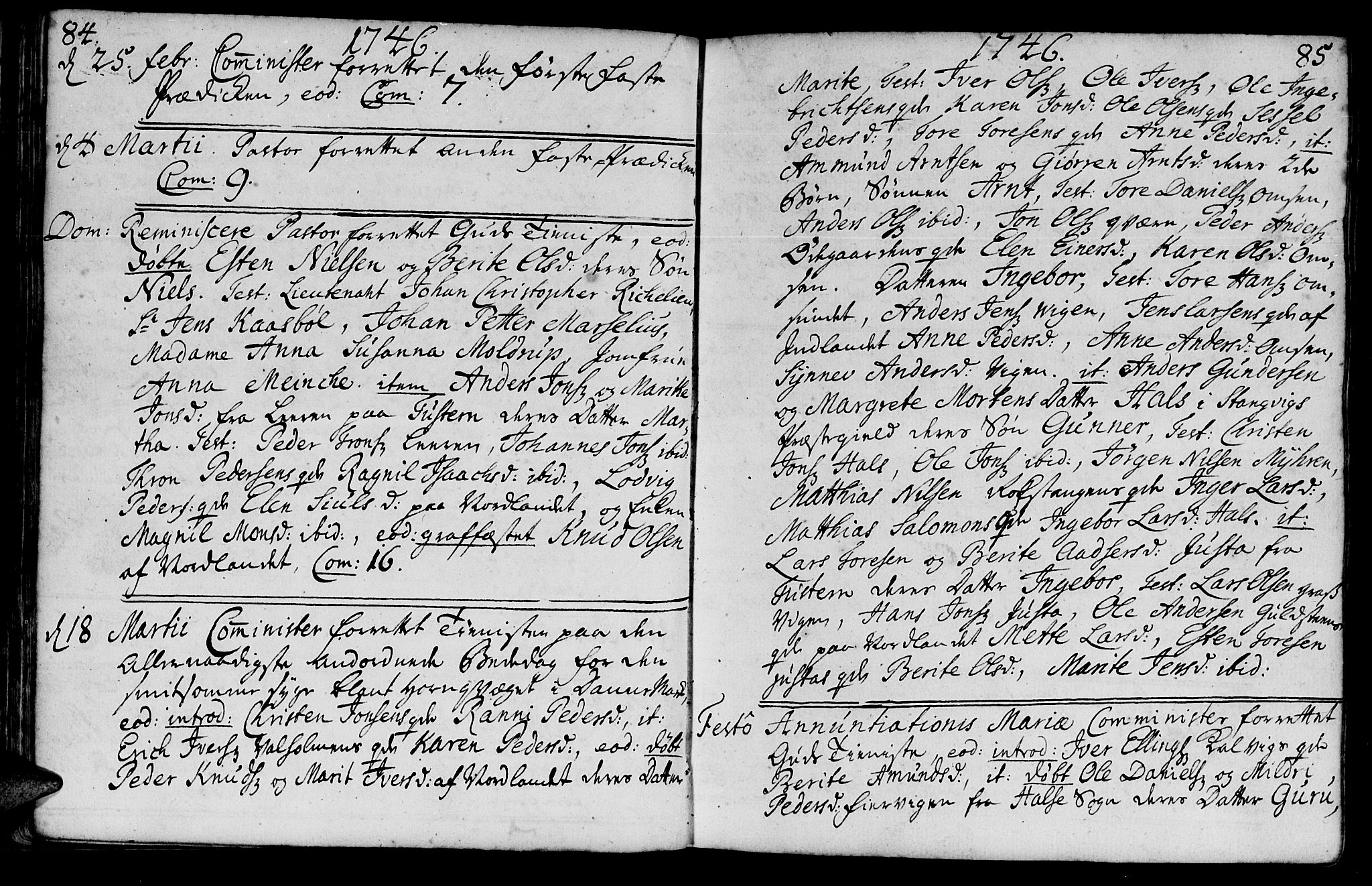 Ministerialprotokoller, klokkerbøker og fødselsregistre - Møre og Romsdal, AV/SAT-A-1454/572/L0839: Parish register (official) no. 572A02, 1739-1754, p. 84-85