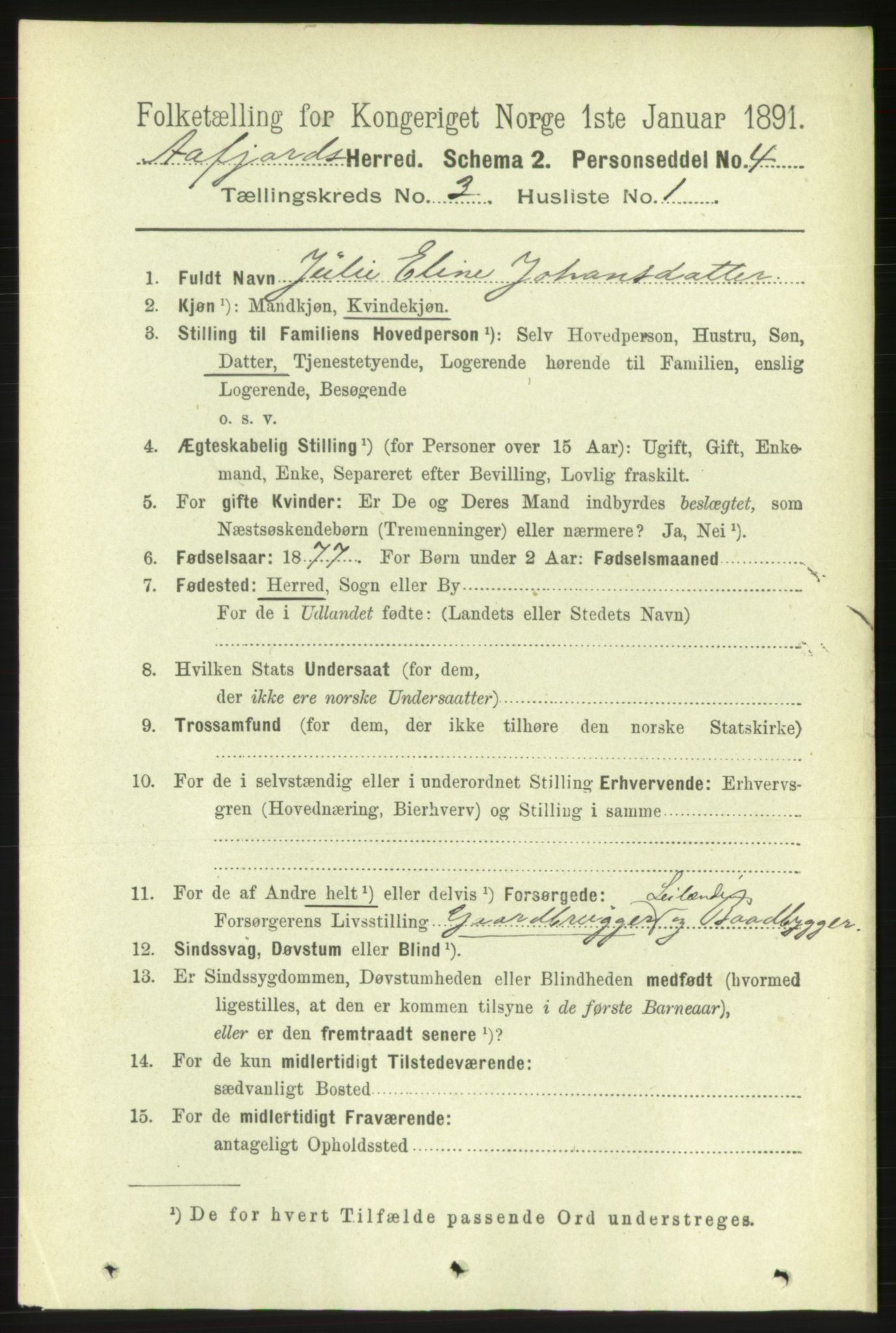 RA, 1891 census for 1630 Åfjord, 1891, p. 575