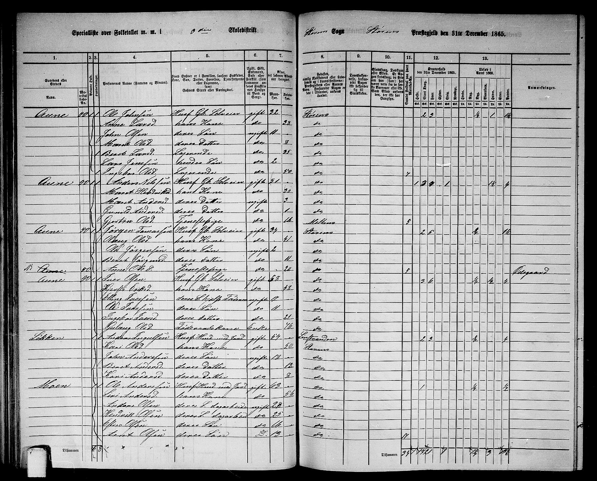 RA, 1865 census for Støren, 1865, p. 59