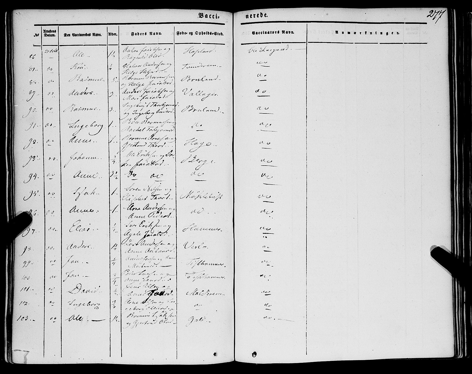 Innvik sokneprestembete, AV/SAB-A-80501: Parish register (official) no. A 5, 1847-1865, p. 277