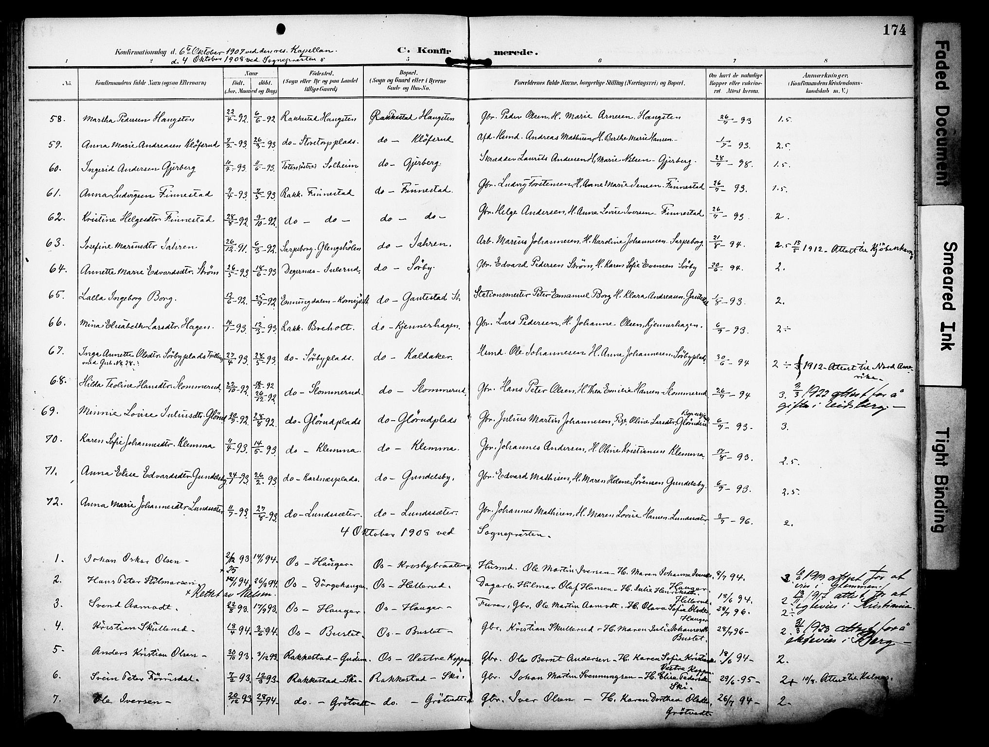 Rakkestad prestekontor Kirkebøker, AV/SAO-A-2008/F/Fa/L0013: Parish register (official) no. I 13, 1894-1908, p. 174