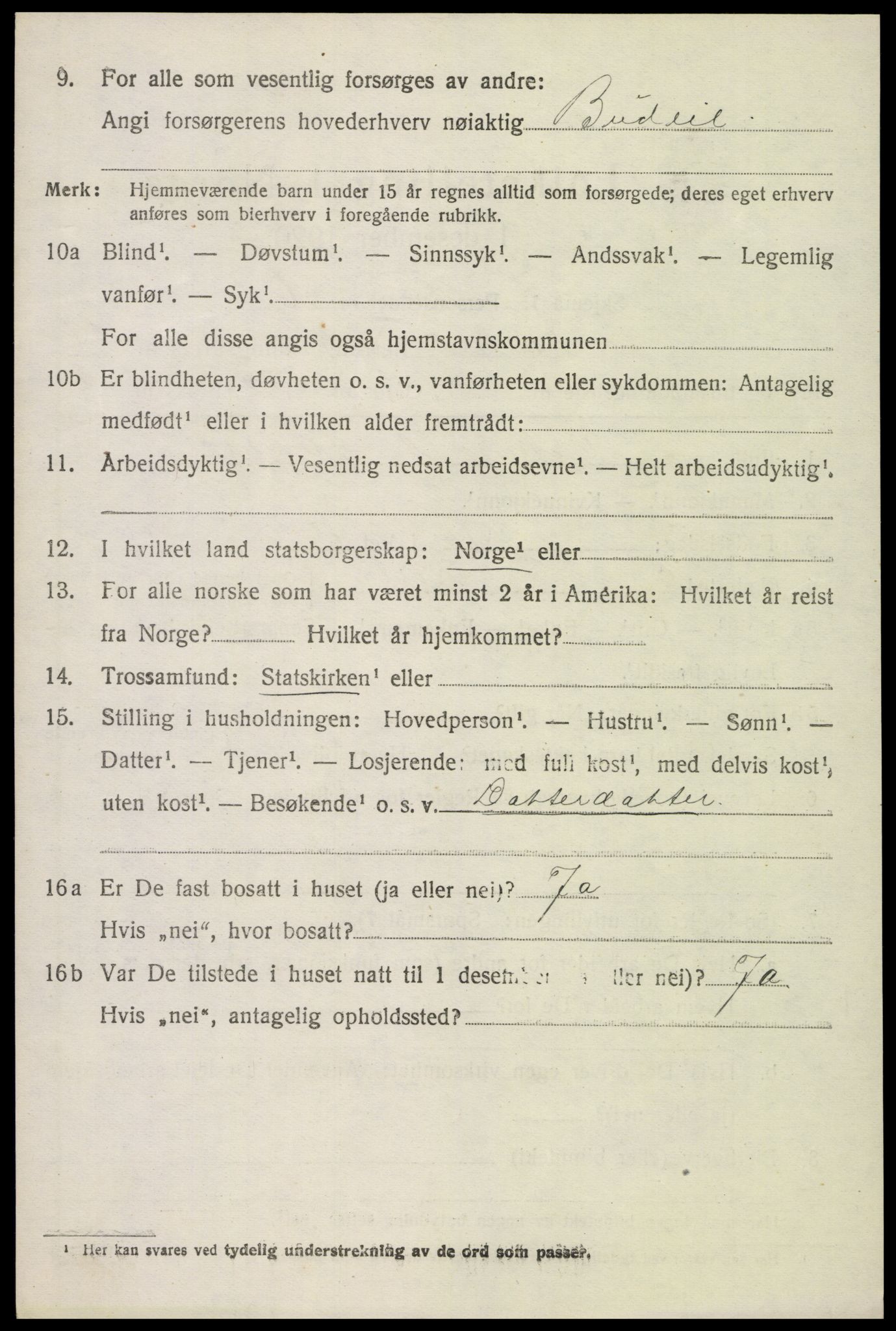 SAH, 1920 census for Kolbu, 1920, p. 3723