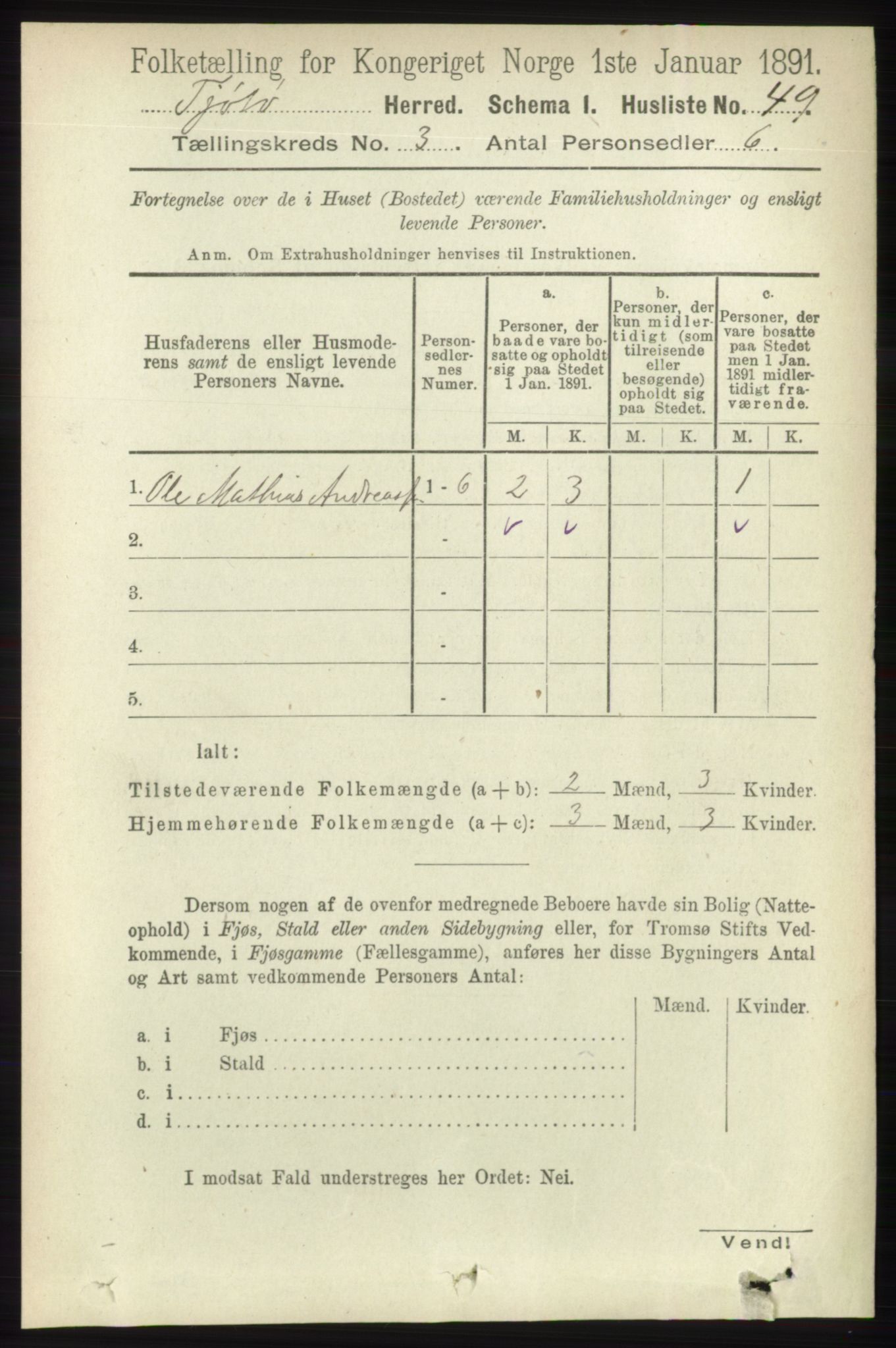 RA, 1891 census for 1817 Tjøtta, 1891, p. 1404