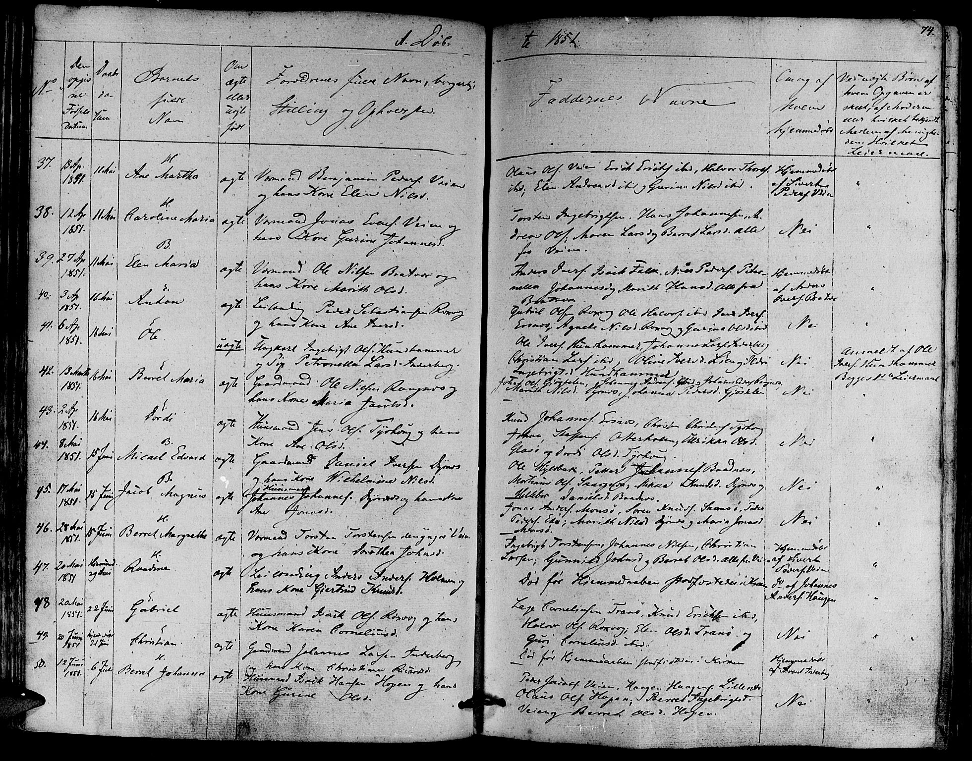 Ministerialprotokoller, klokkerbøker og fødselsregistre - Møre og Romsdal, AV/SAT-A-1454/581/L0936: Parish register (official) no. 581A04, 1836-1852, p. 74