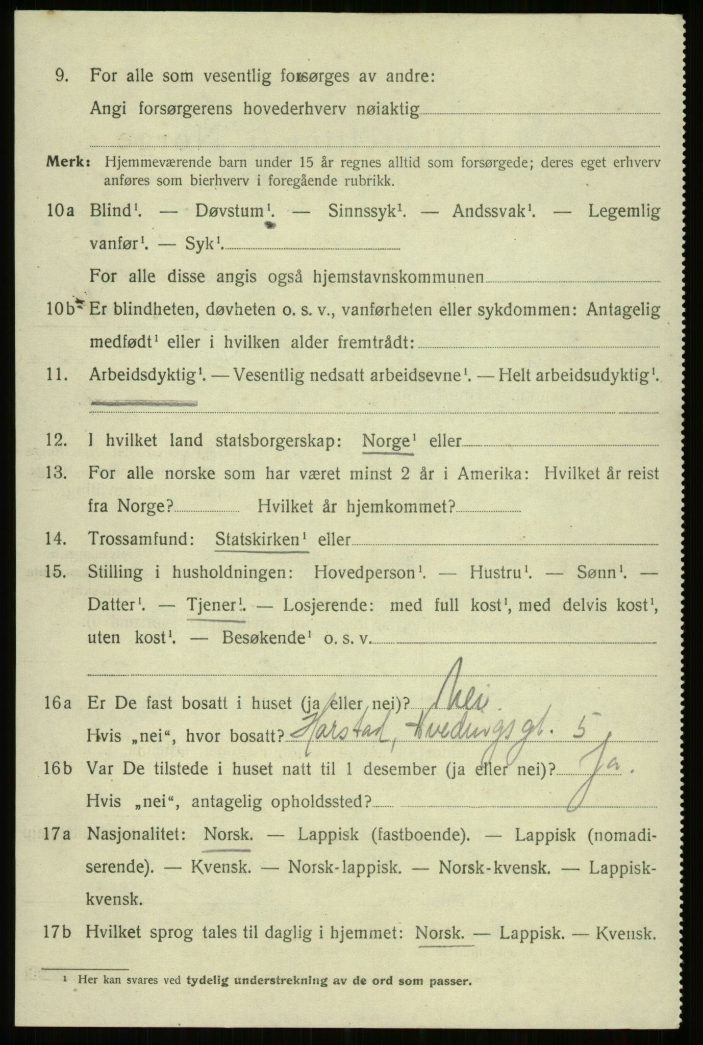 SATØ, 1920 census for Trondenes, 1920, p. 17123