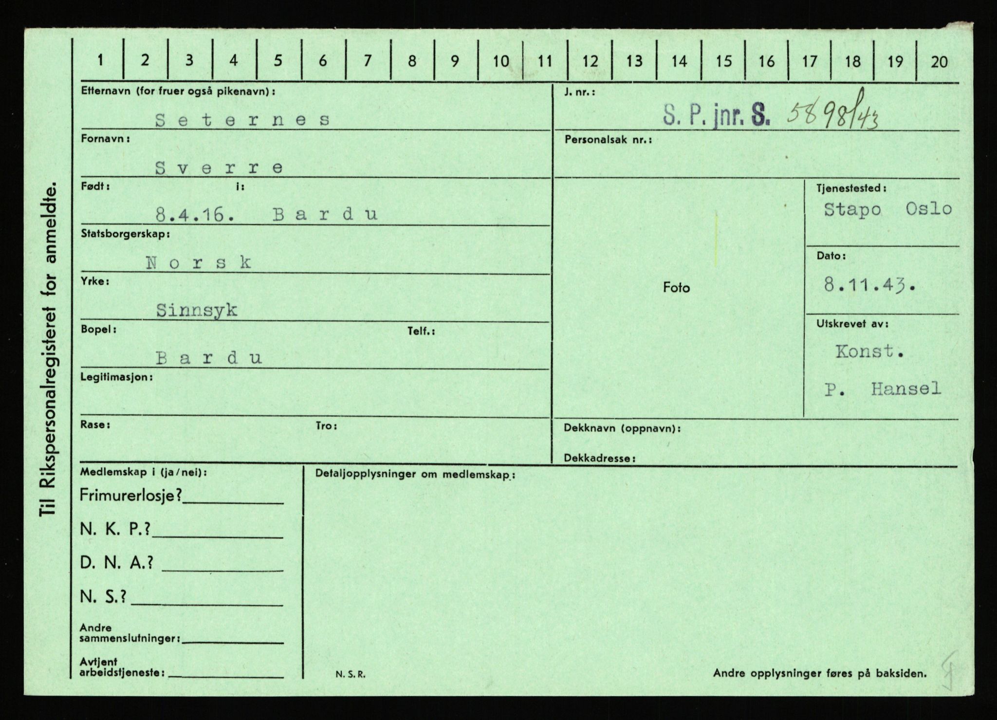 Statspolitiet - Hovedkontoret / Osloavdelingen, AV/RA-S-1329/C/Ca/L0014: Seterlien - Svartås, 1943-1945, p. 8