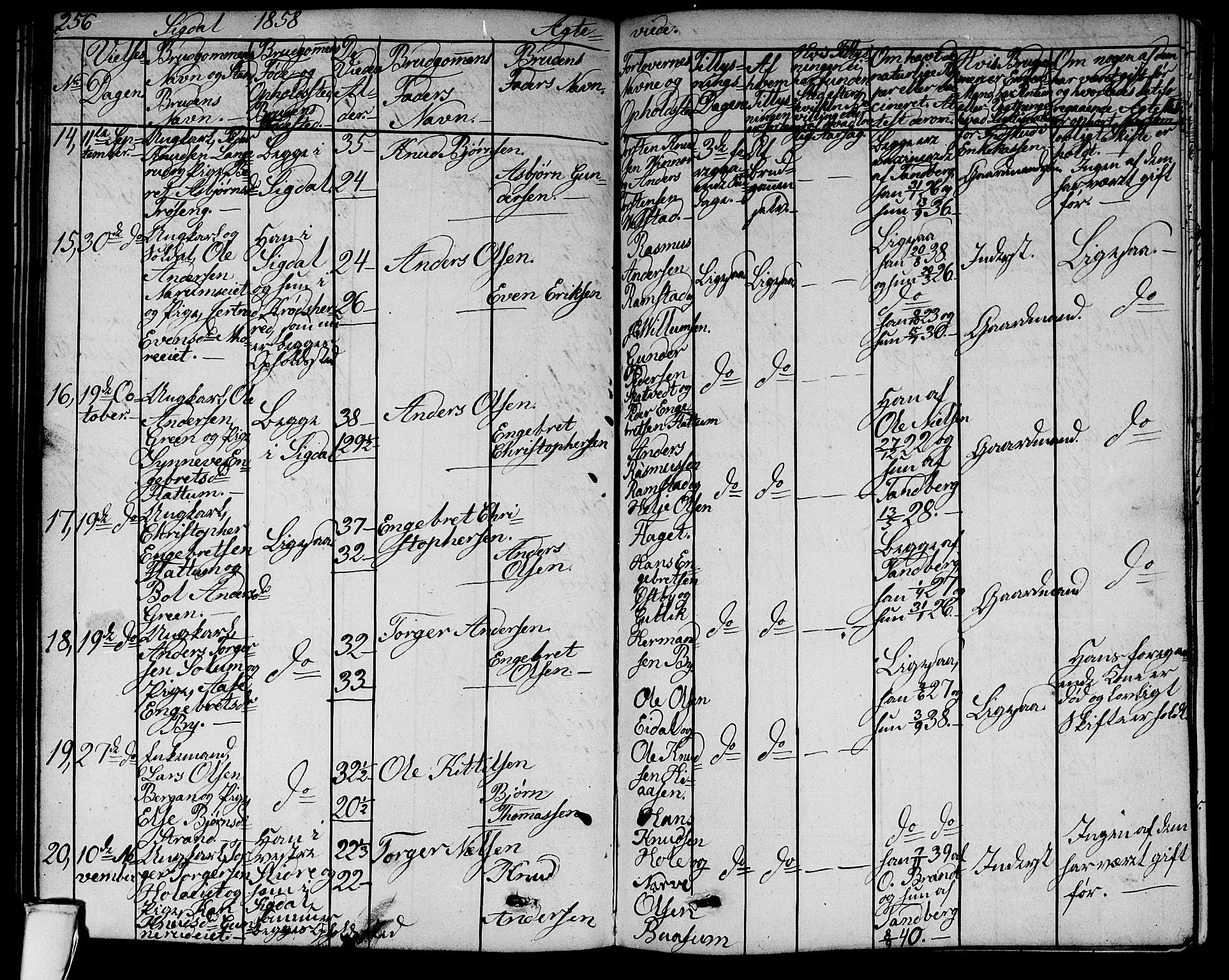 Sigdal kirkebøker, AV/SAKO-A-245/G/Ga/L0003: Parish register (copy) no. I 3, 1857-1878, p. 256