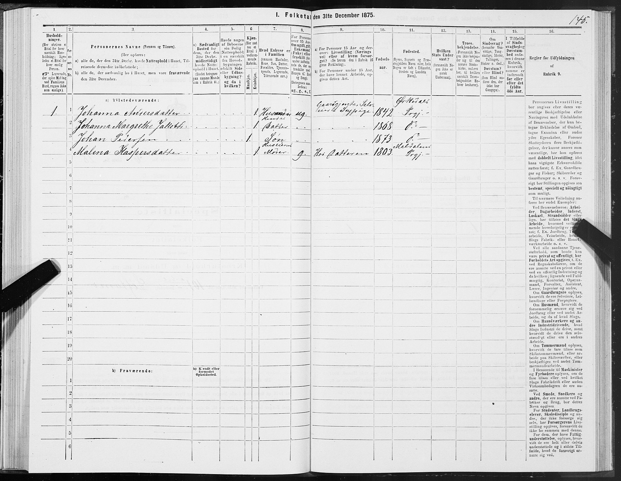 SAT, 1875 census for 1638P Orkdal, 1875, p. 3145