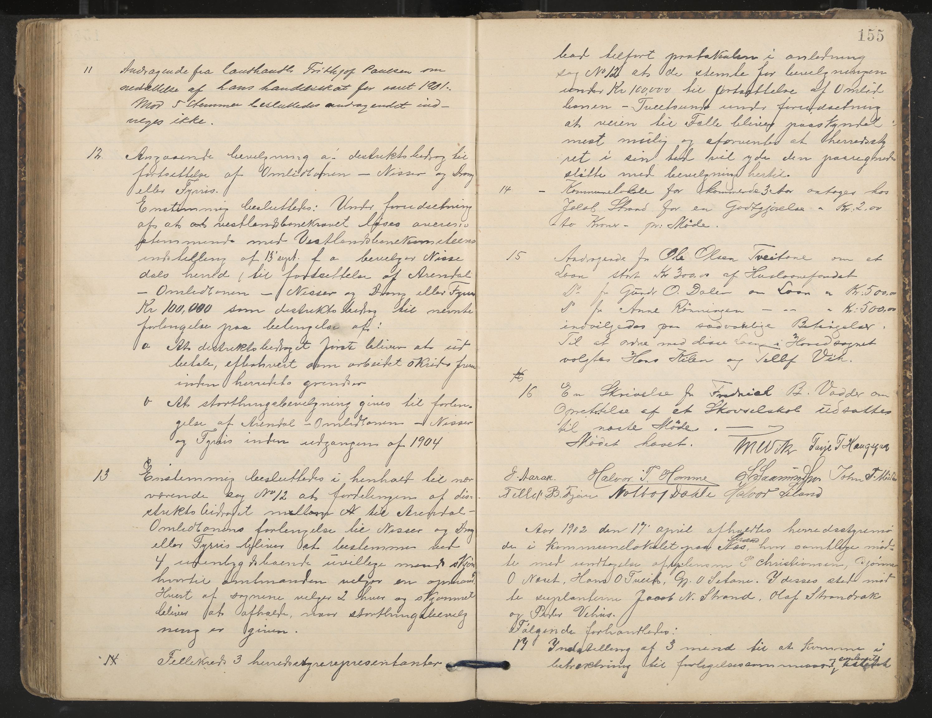 Nissedal formannskap og sentraladministrasjon, IKAK/0830021-1/A/L0003: Møtebok, 1892-1904, p. 155