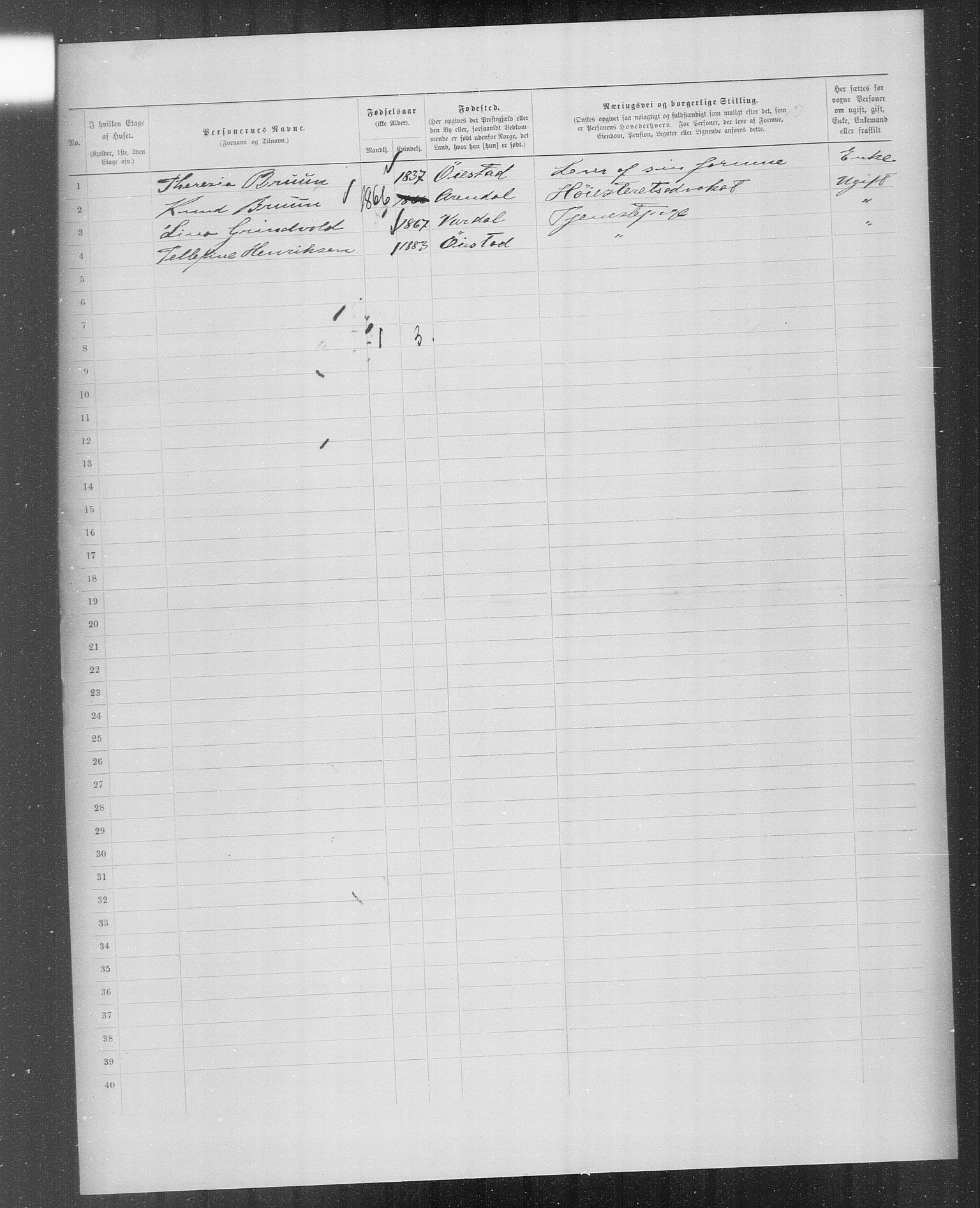 OBA, Municipal Census 1899 for Kristiania, 1899, p. 4396