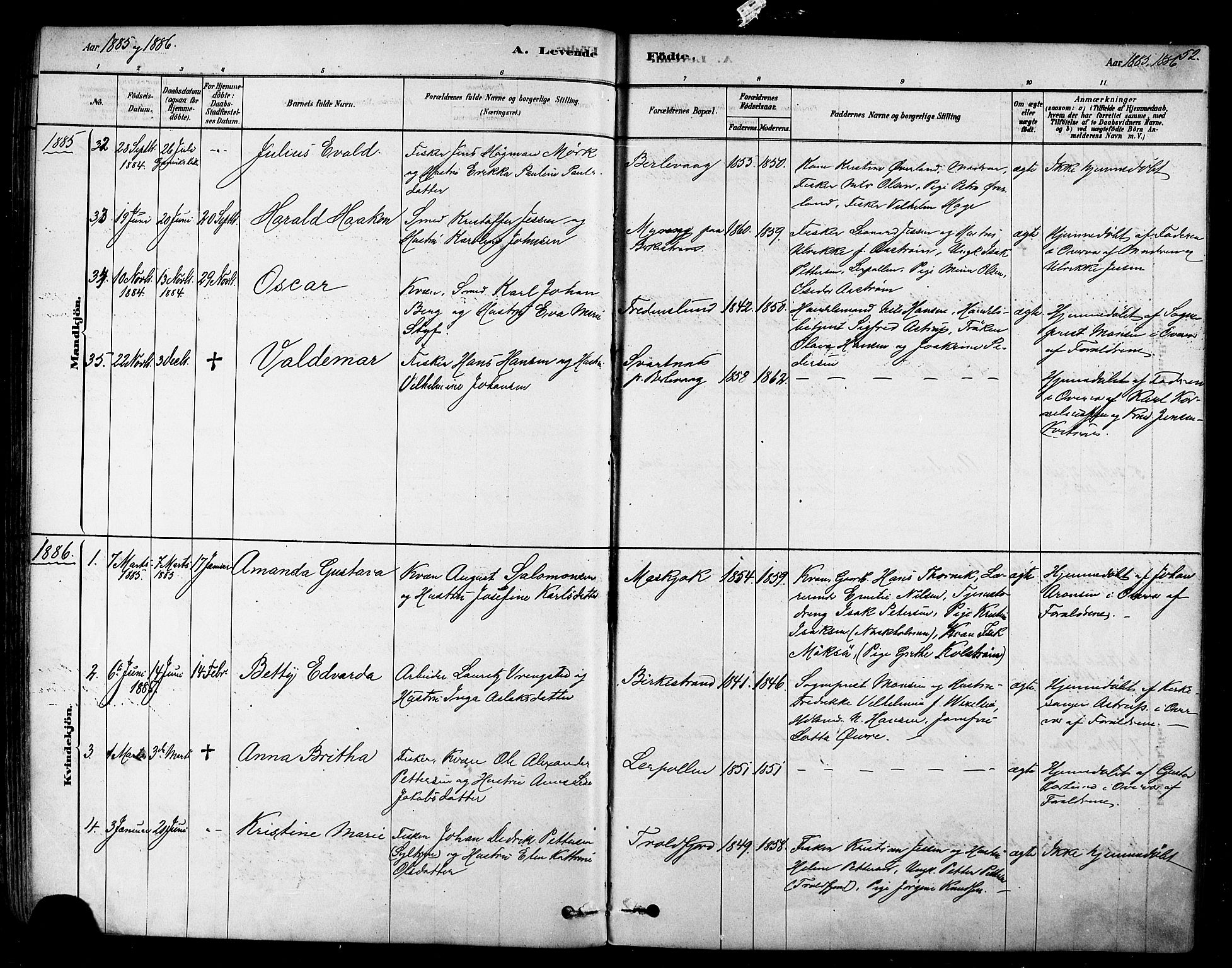 Tana sokneprestkontor, SATØ/S-1334/H/Ha/L0004kirke: Parish register (official) no. 4, 1878-1891, p. 52
