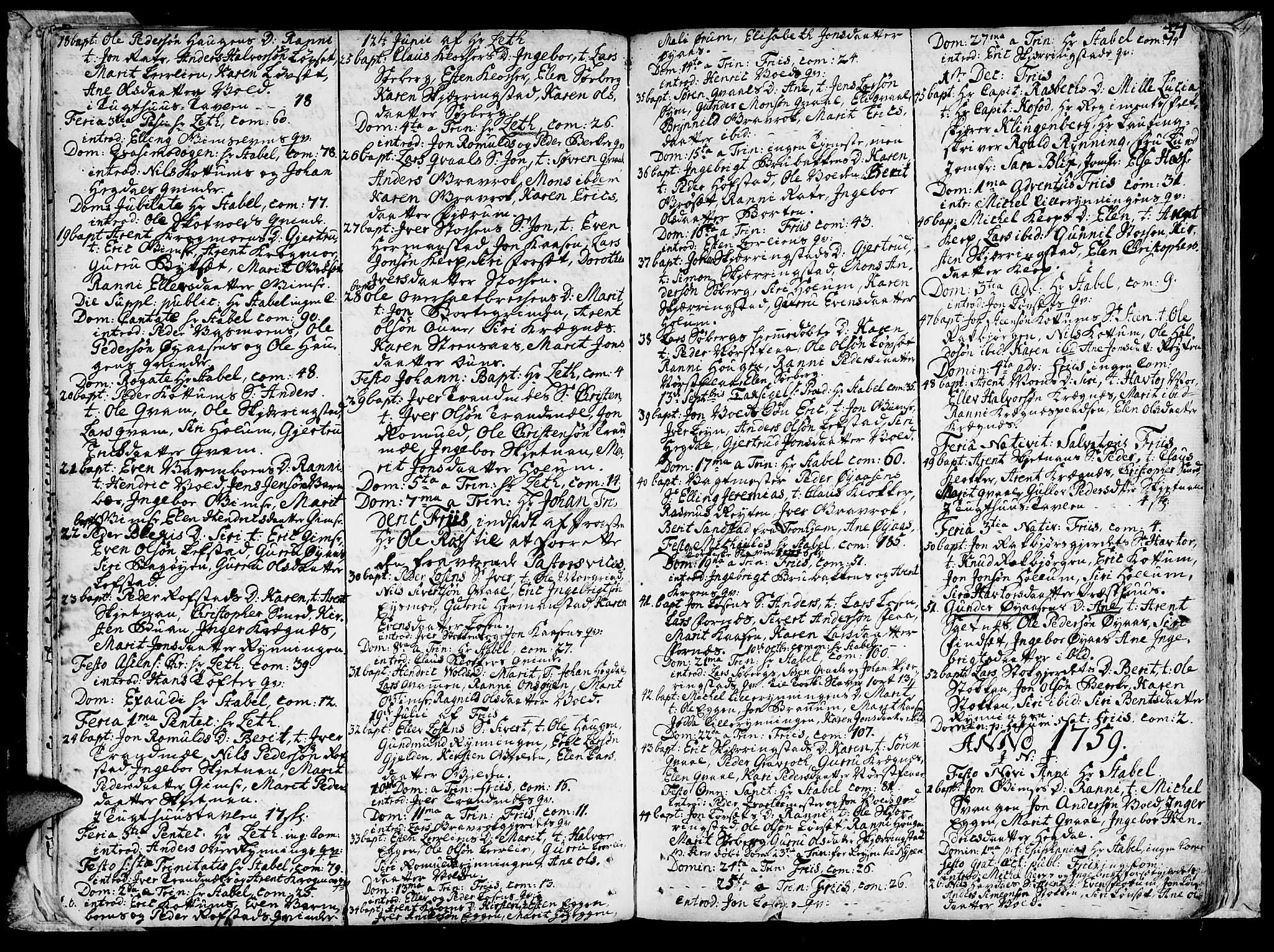Ministerialprotokoller, klokkerbøker og fødselsregistre - Sør-Trøndelag, SAT/A-1456/691/L1057: Parish register (official) no. 691A01 /1, 1740-1767, p. 37
