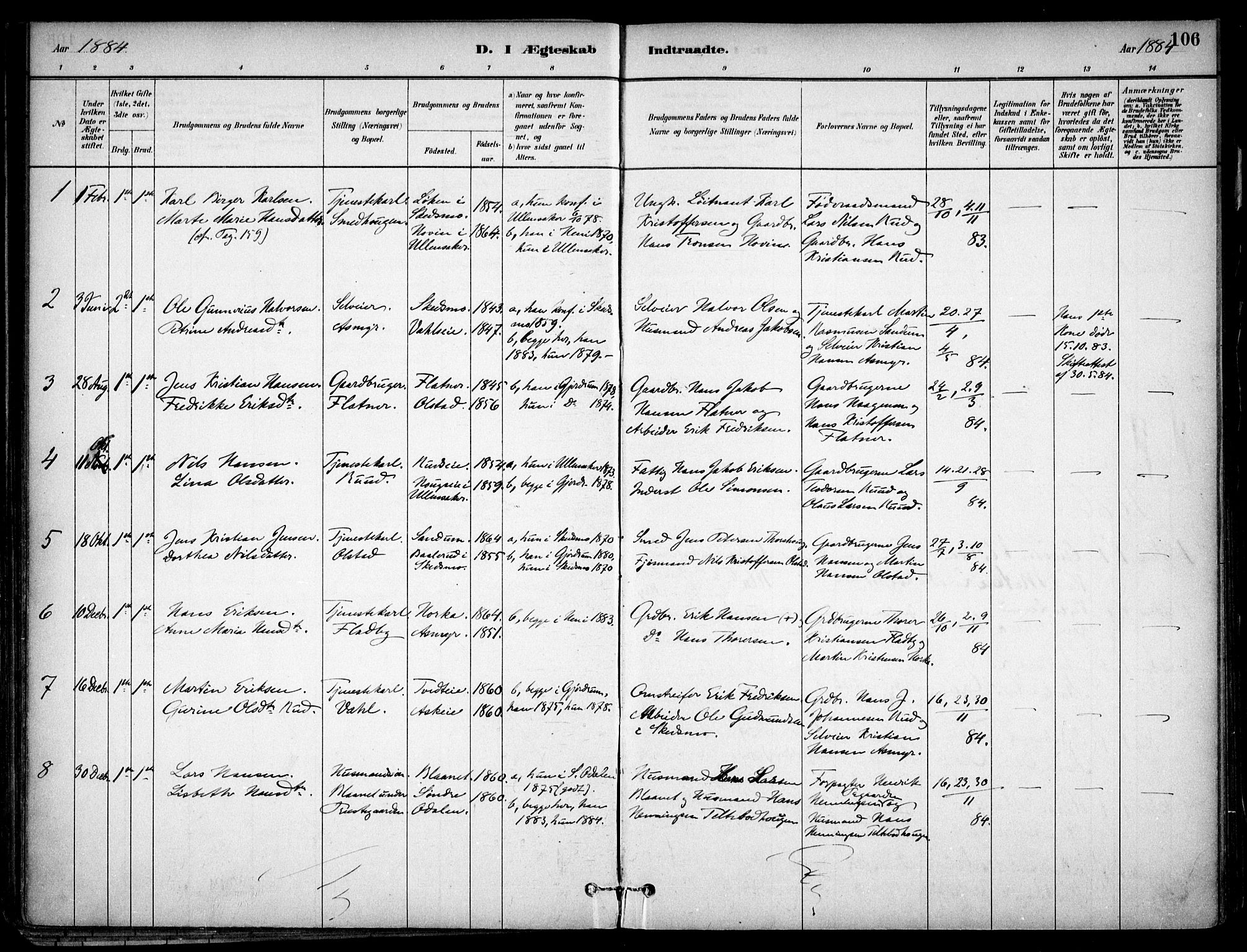 Gjerdrum prestekontor Kirkebøker, SAO/A-10412b/F/Fa/L0009: Parish register (official) no. I 9, 1881-1916, p. 106