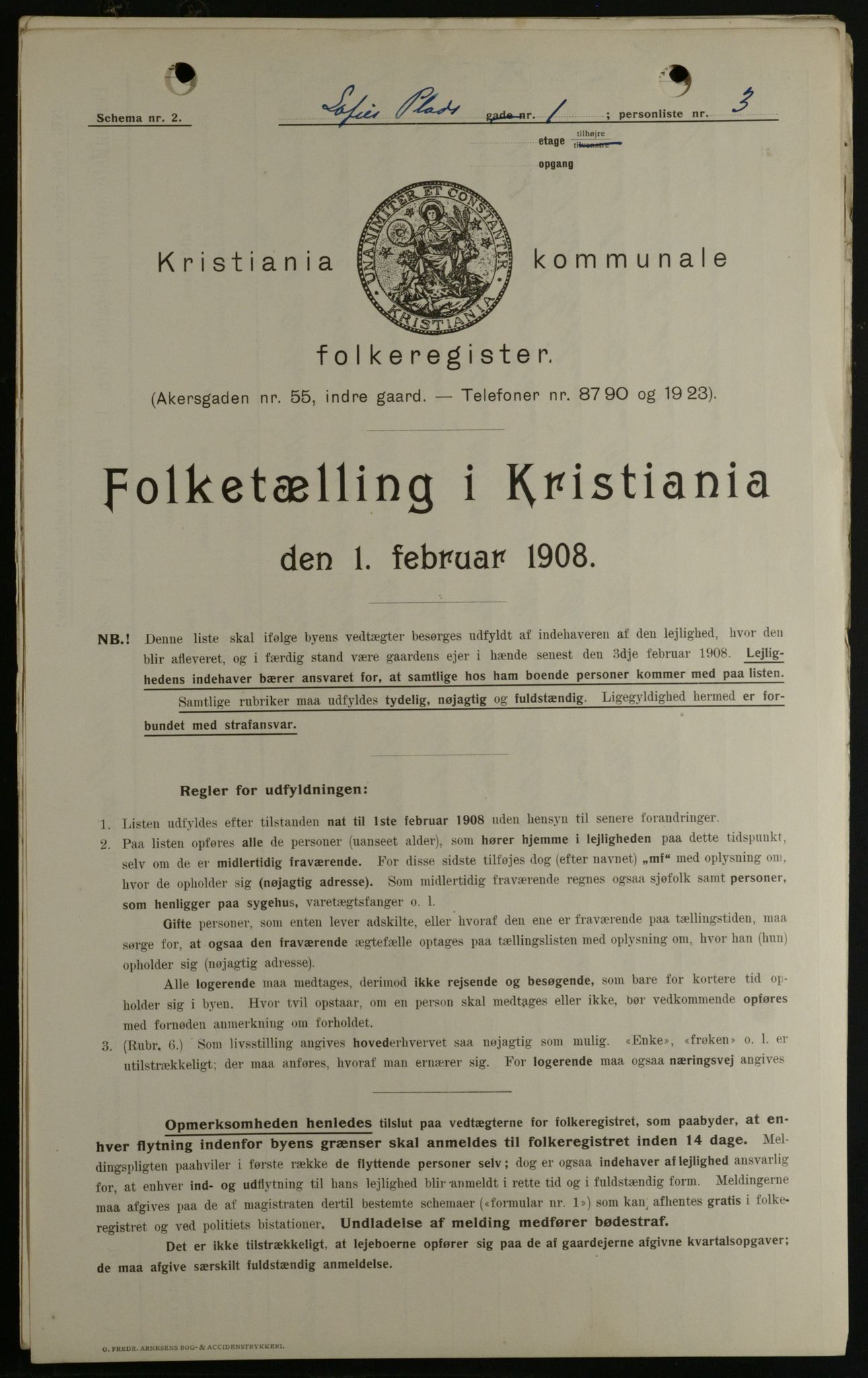 OBA, Municipal Census 1908 for Kristiania, 1908, p. 89526