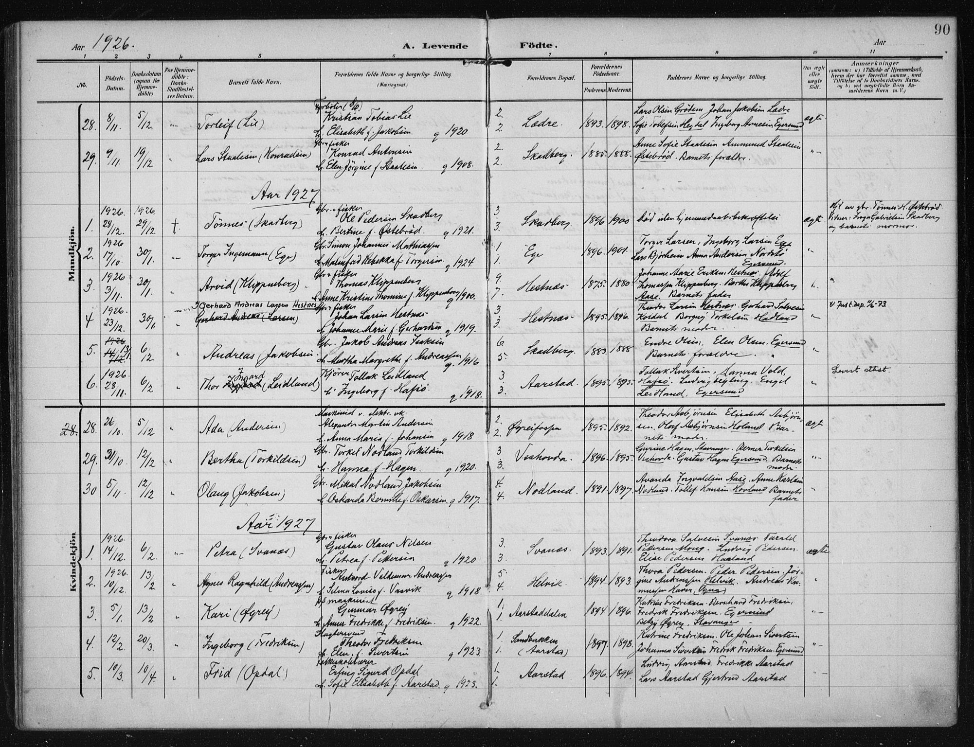 Eigersund sokneprestkontor, SAST/A-101807/S08/L0021: Parish register (official) no. A 20, 1906-1928, p. 90