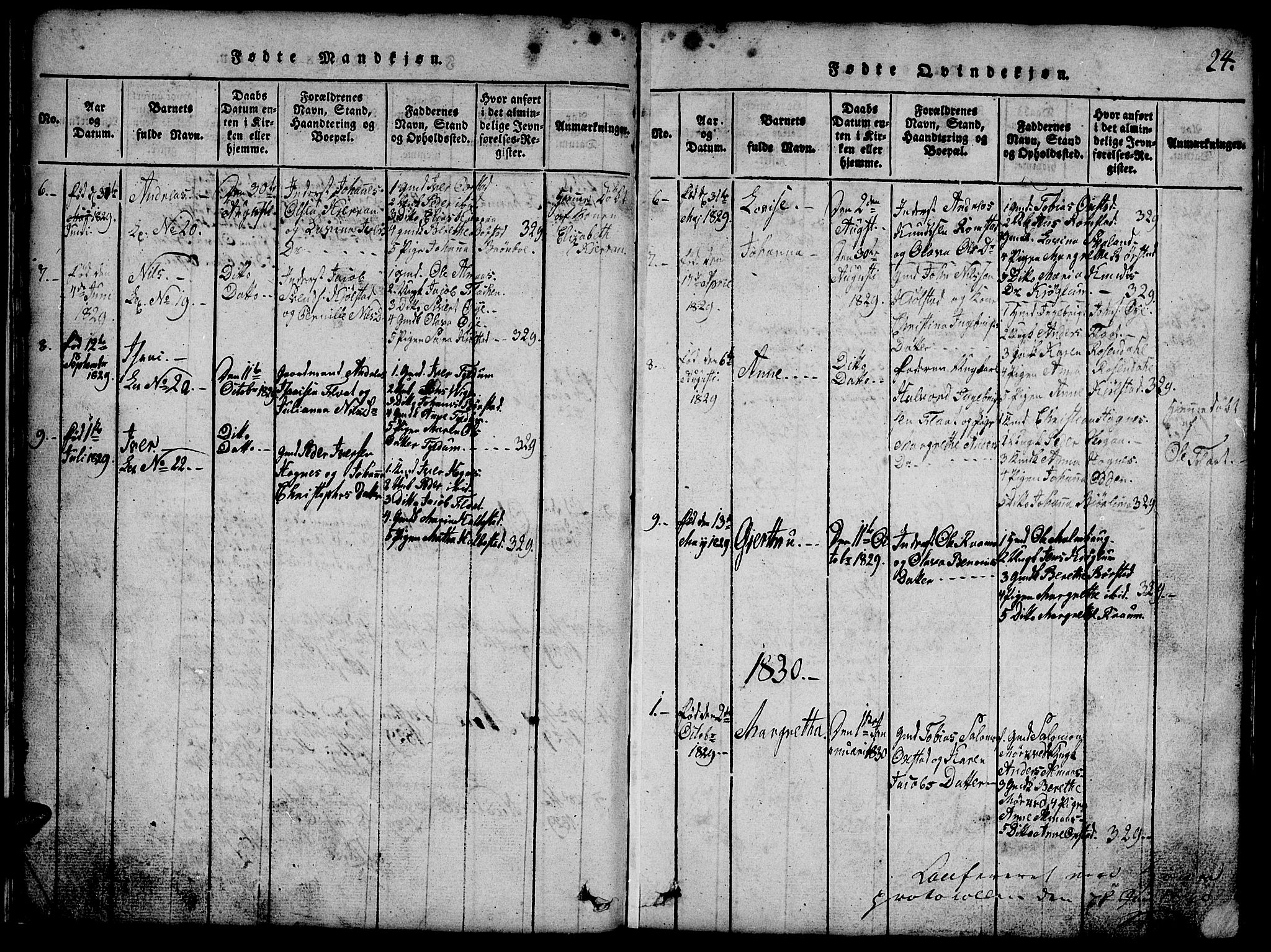 Ministerialprotokoller, klokkerbøker og fødselsregistre - Nord-Trøndelag, SAT/A-1458/765/L0562: Parish register (copy) no. 765C01, 1817-1851, p. 24