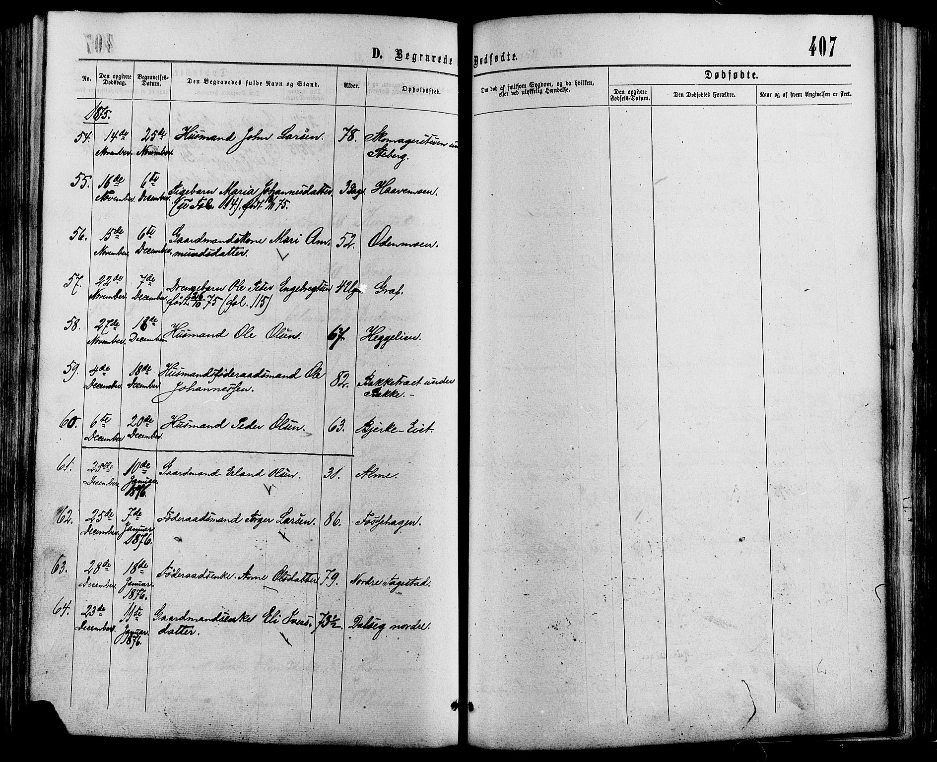Sør-Fron prestekontor, SAH/PREST-010/H/Ha/Haa/L0002: Parish register (official) no. 2, 1864-1880, p. 407