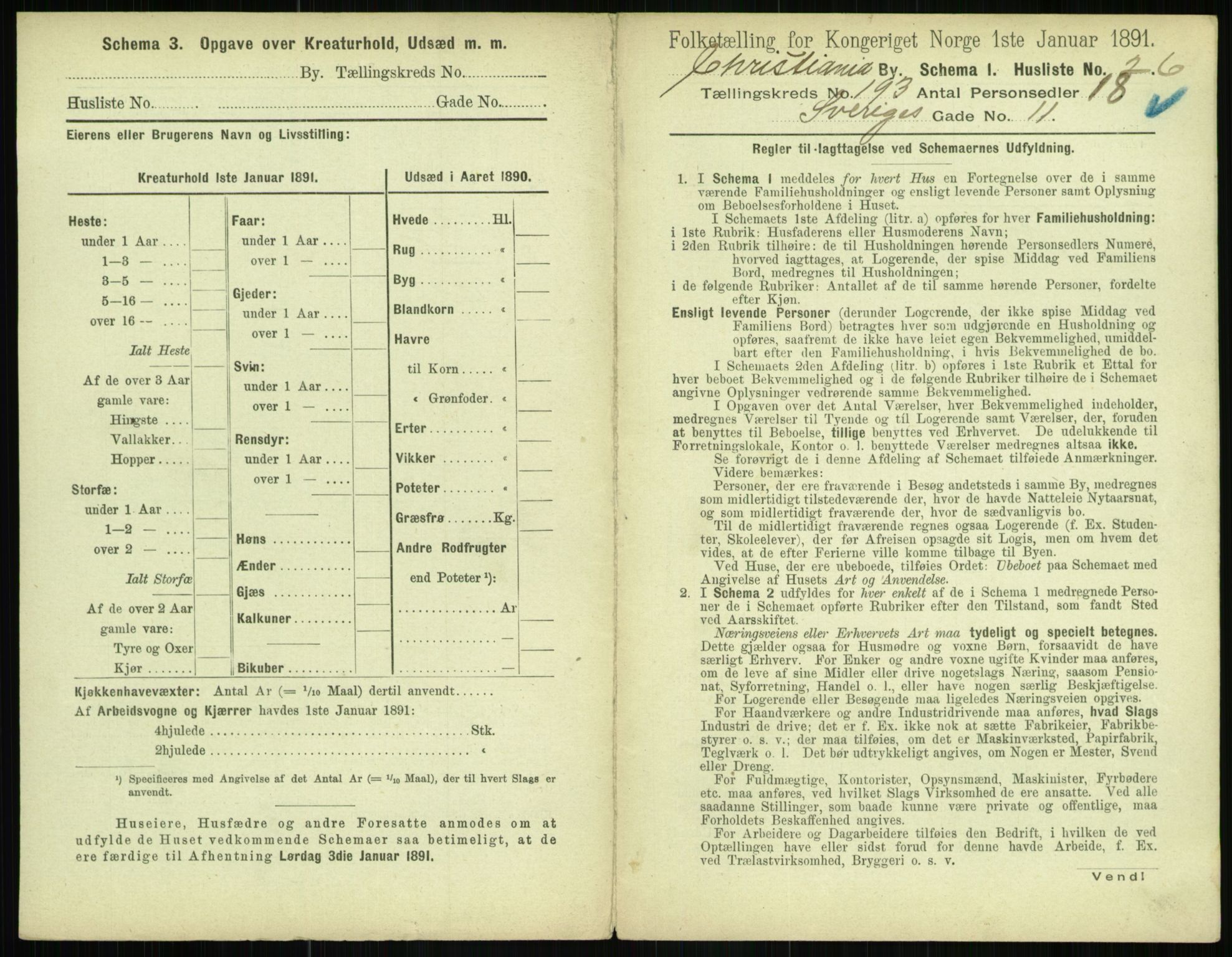 RA, 1891 census for 0301 Kristiania, 1891, p. 116114