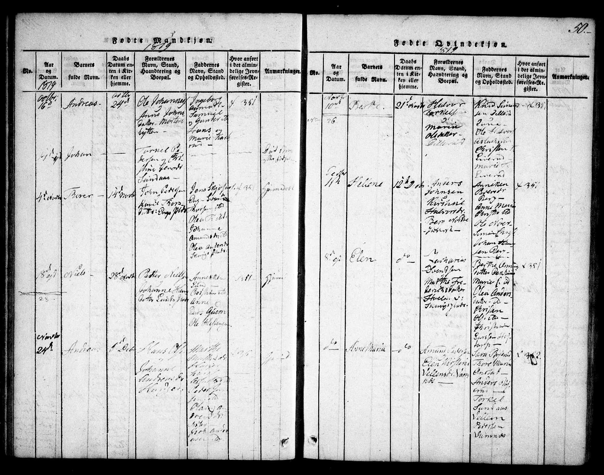 Skiptvet prestekontor Kirkebøker, AV/SAO-A-20009/F/Fa/L0005: Parish register (official) no. 5, 1814-1838, p. 50