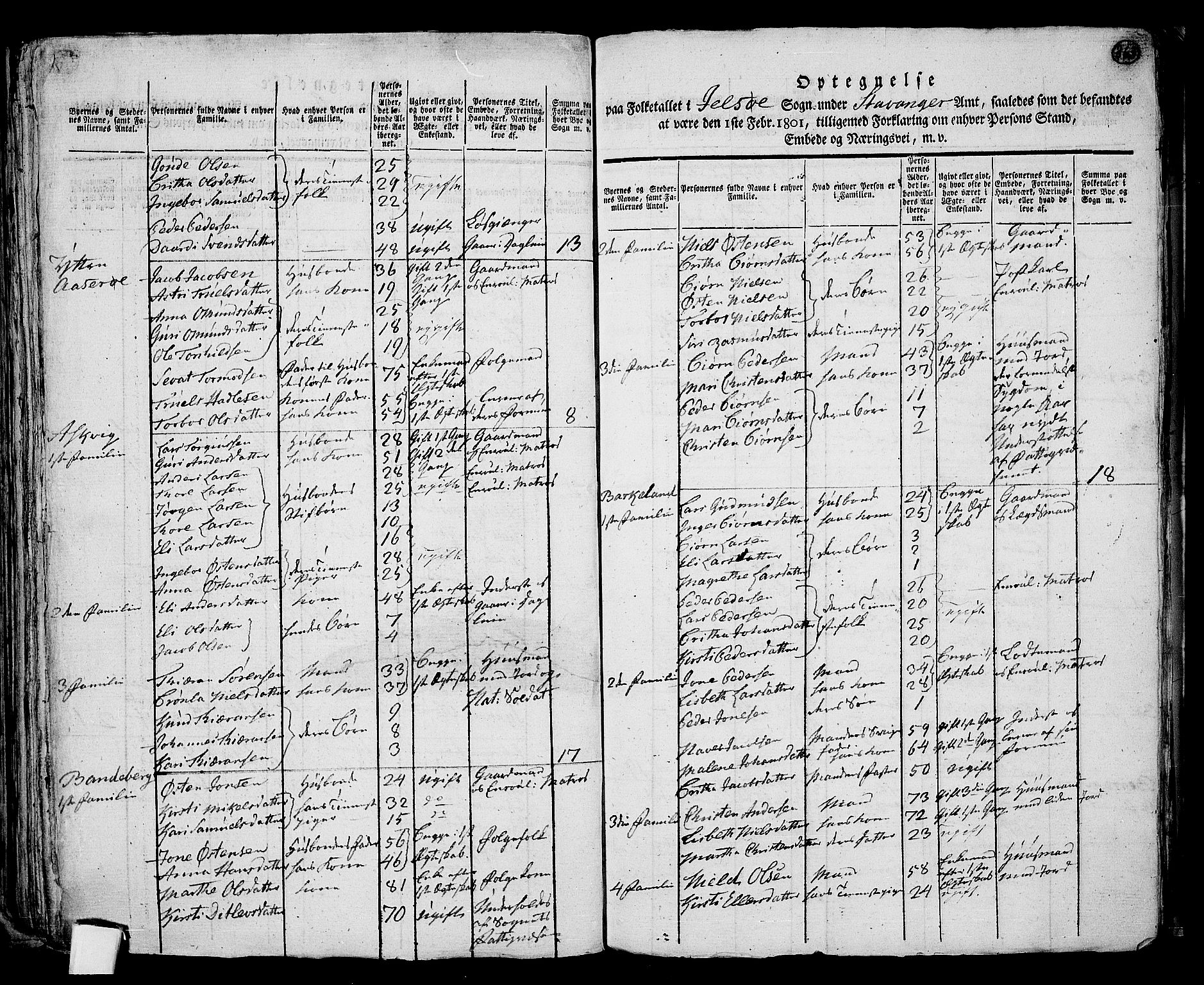 RA, 1801 census for 1138P Jelsa, 1801, p. 362b-363a