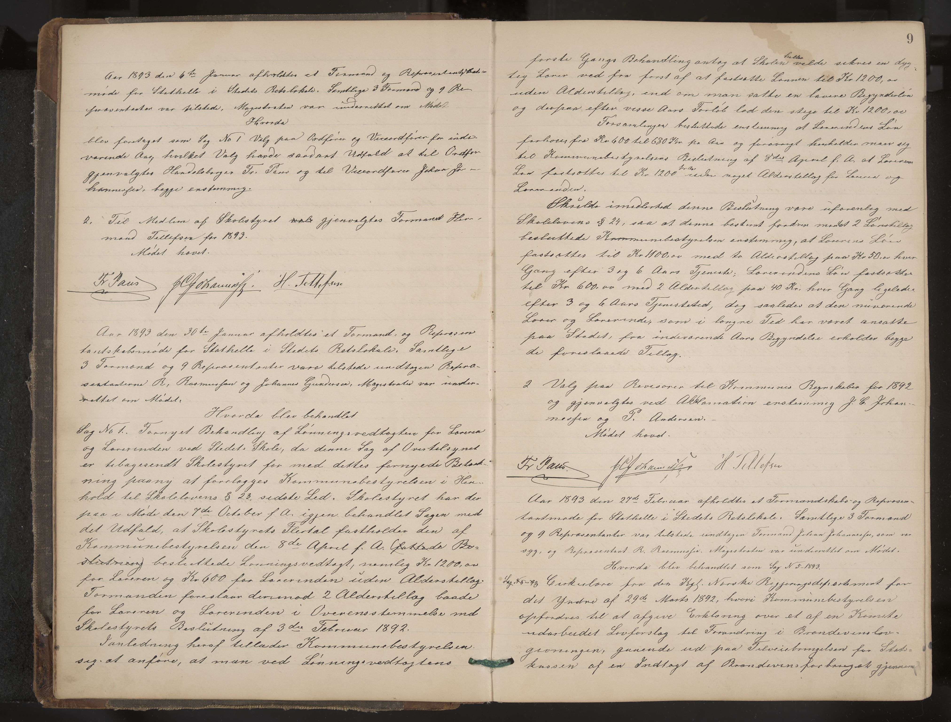 Stathelle formannskap og sentraladministrasjon, IKAK/0803021/A/L0002: Møtebok, 1892-1909, p. 9