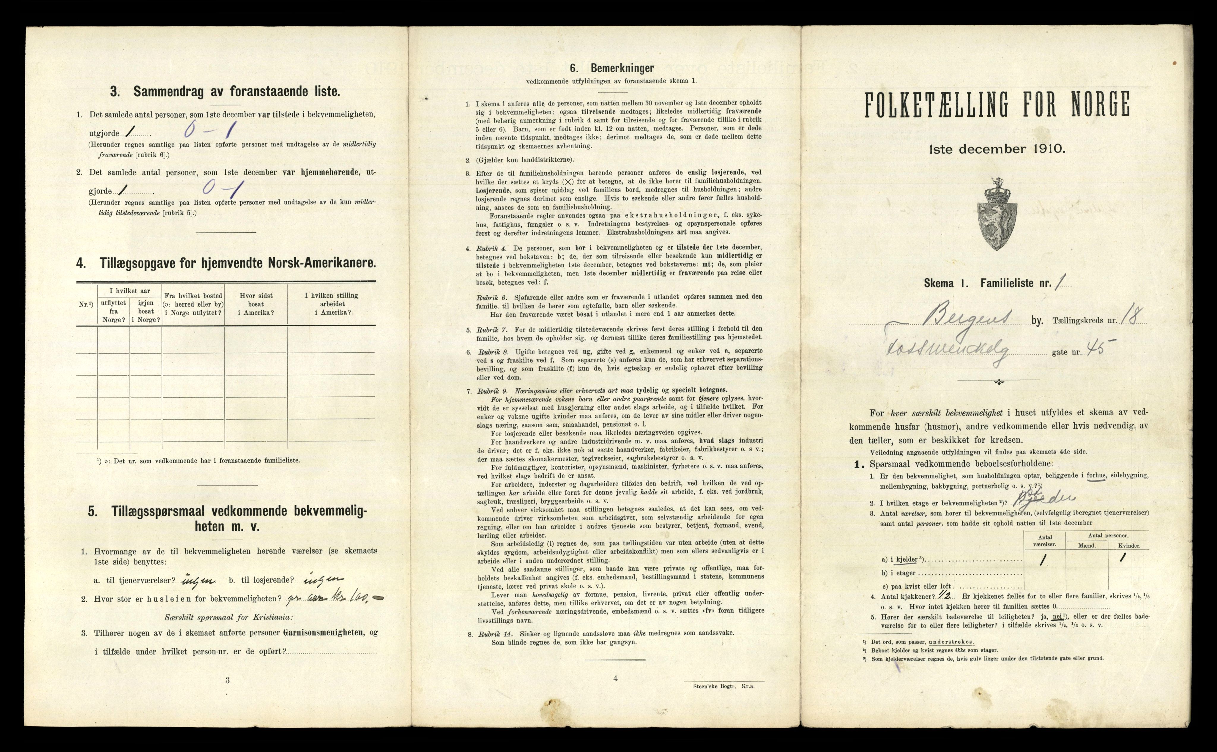 RA, 1910 census for Bergen, 1910, p. 5793