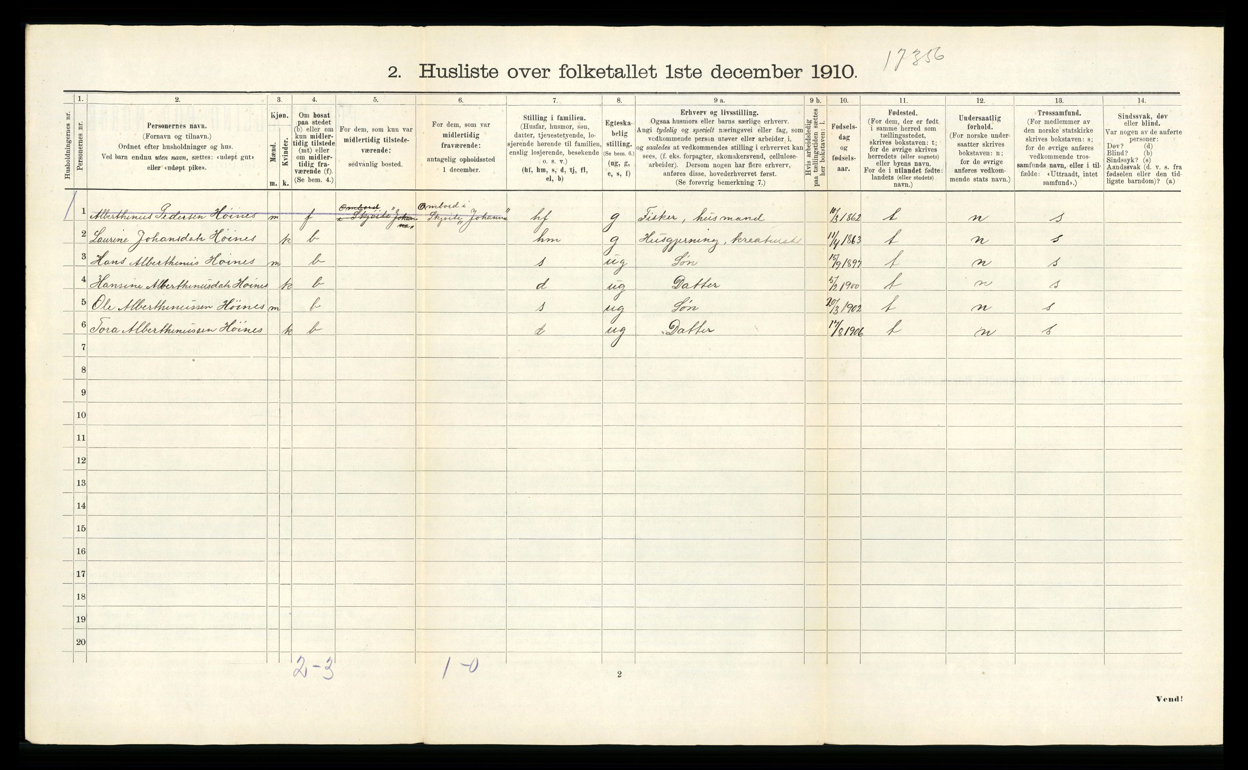 RA, 1910 census for Sør-Frøya, 1910, p. 39