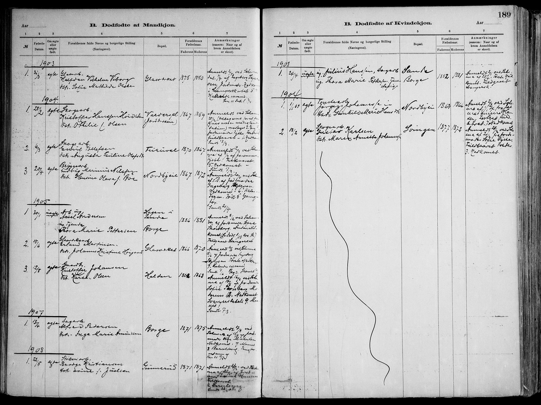 Skoger kirkebøker, AV/SAKO-A-59/F/Fa/L0006: Parish register (official) no. I 6, 1885-1910, p. 189