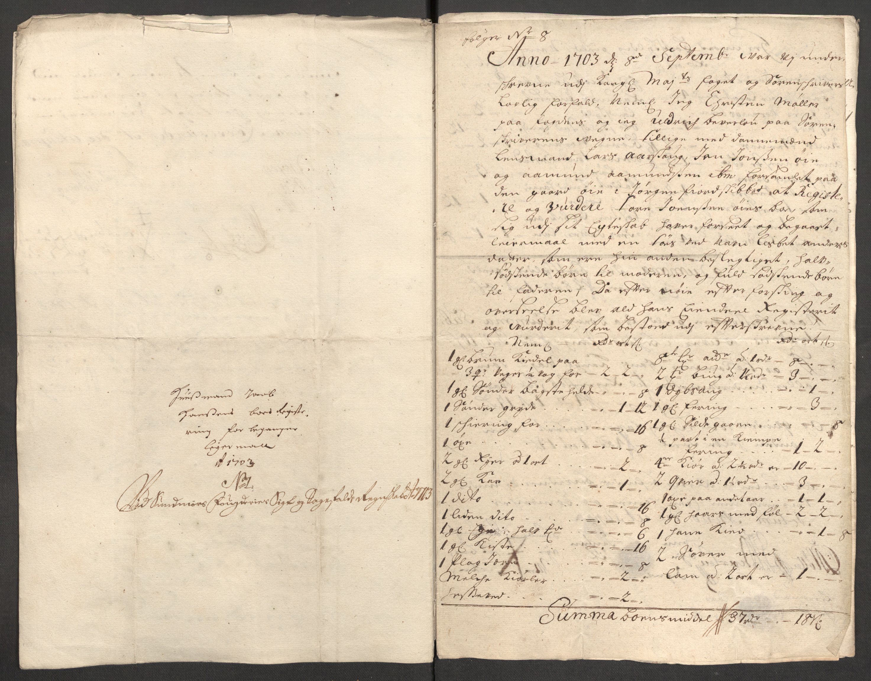 Rentekammeret inntil 1814, Reviderte regnskaper, Fogderegnskap, AV/RA-EA-4092/R54/L3559: Fogderegnskap Sunnmøre, 1702-1703, p. 341