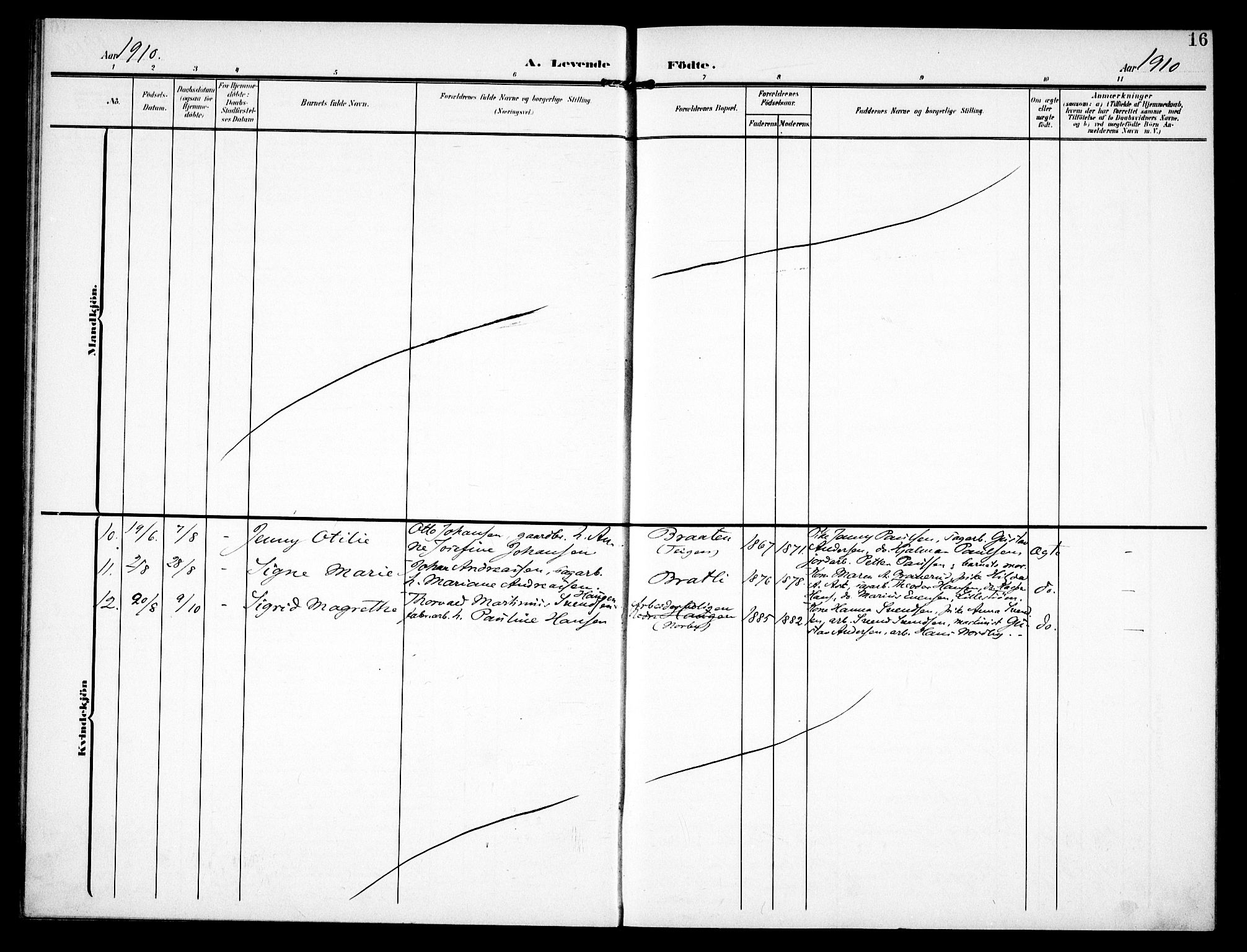 Fet prestekontor Kirkebøker, AV/SAO-A-10370a/F/Fb/L0003: Parish register (official) no. II 3, 1905-1914, p. 16