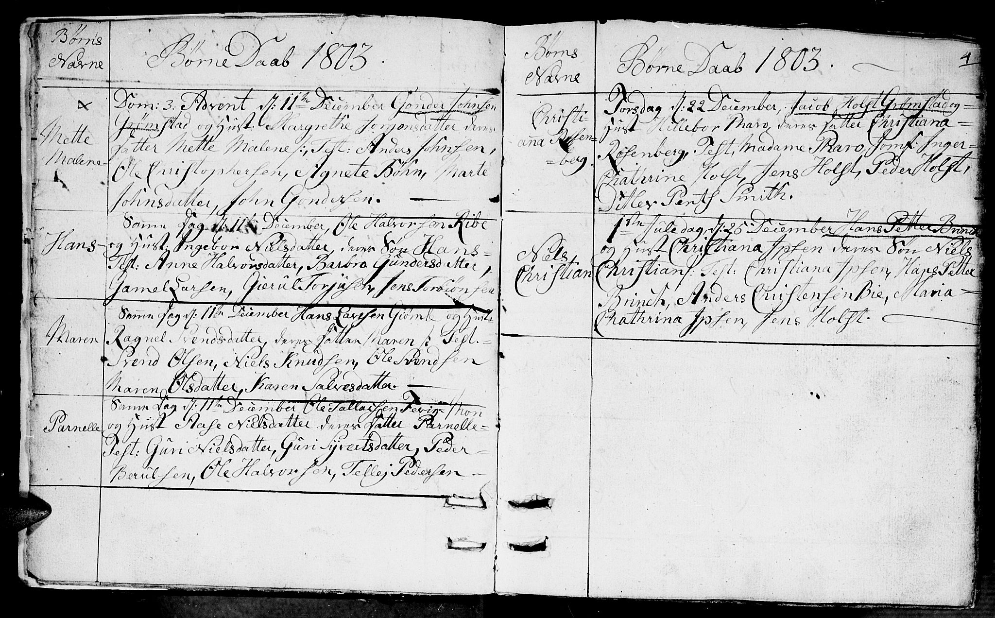 Fjære sokneprestkontor, SAK/1111-0011/F/Fb/L0006: Parish register (copy) no. B 6, 1803-1817, p. 4
