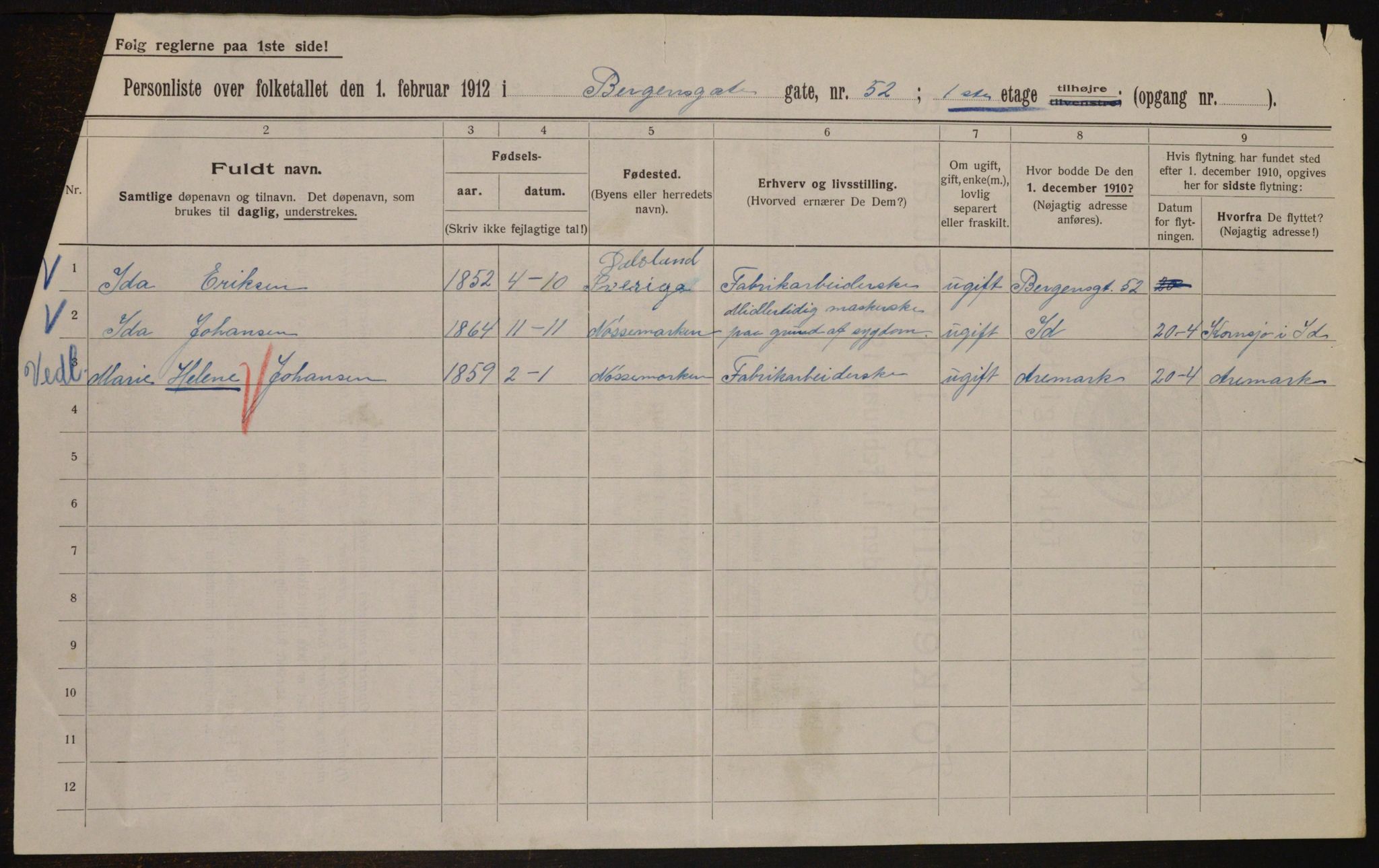 OBA, Municipal Census 1912 for Kristiania, 1912, p. 4002