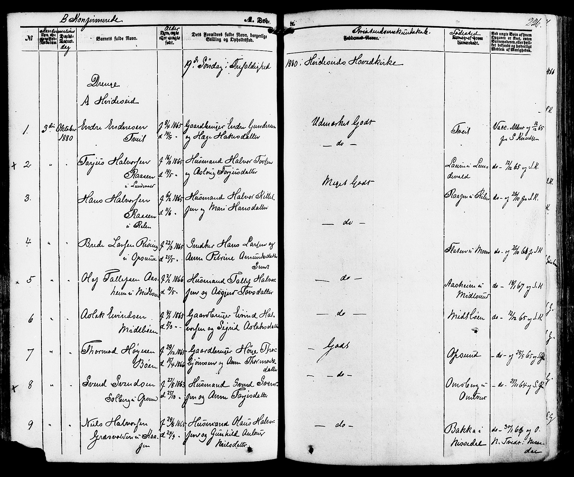 Kviteseid kirkebøker, SAKO/A-276/F/Fa/L0007: Parish register (official) no. I 7, 1859-1881, p. 226