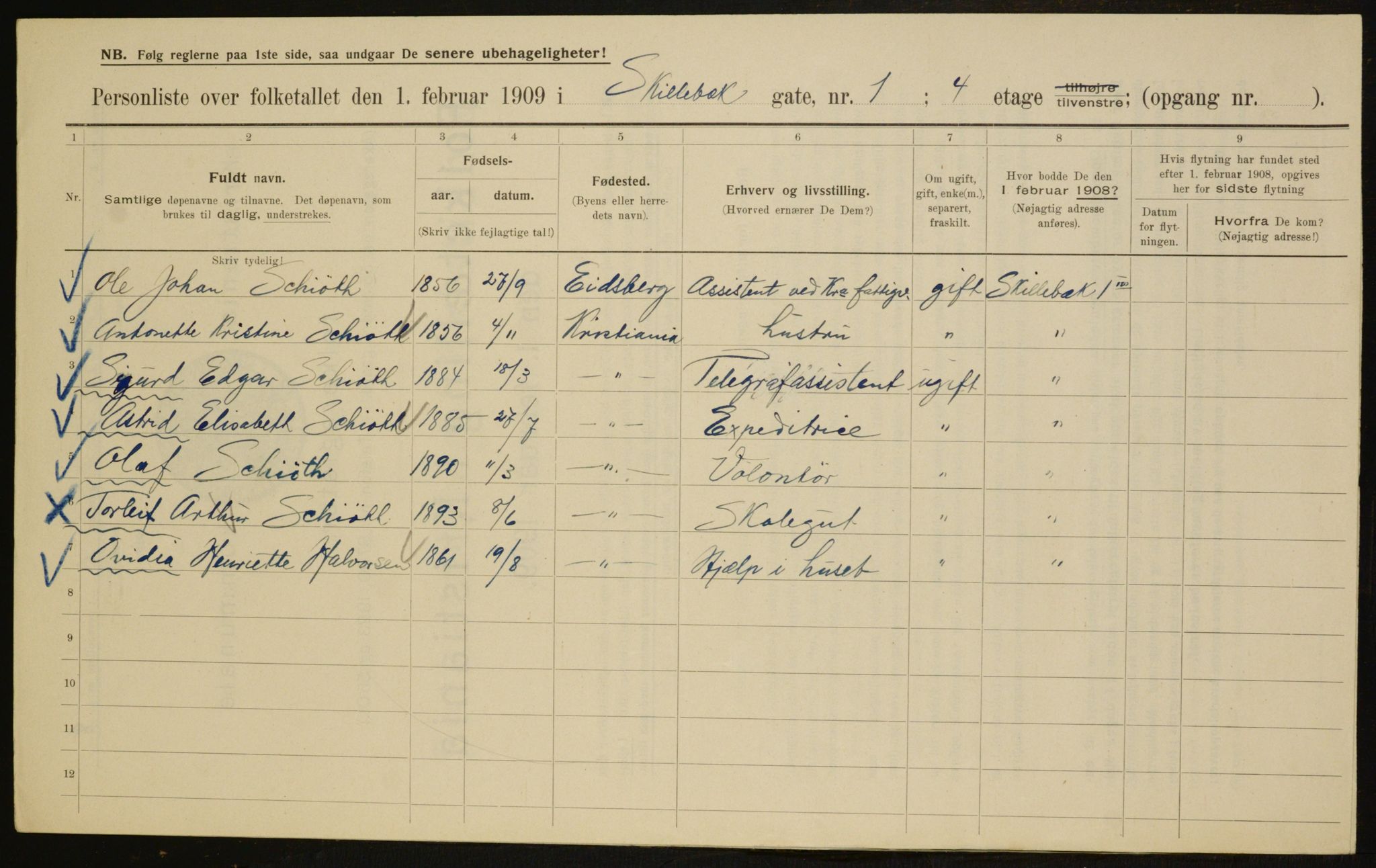 OBA, Municipal Census 1909 for Kristiania, 1909, p. 86501