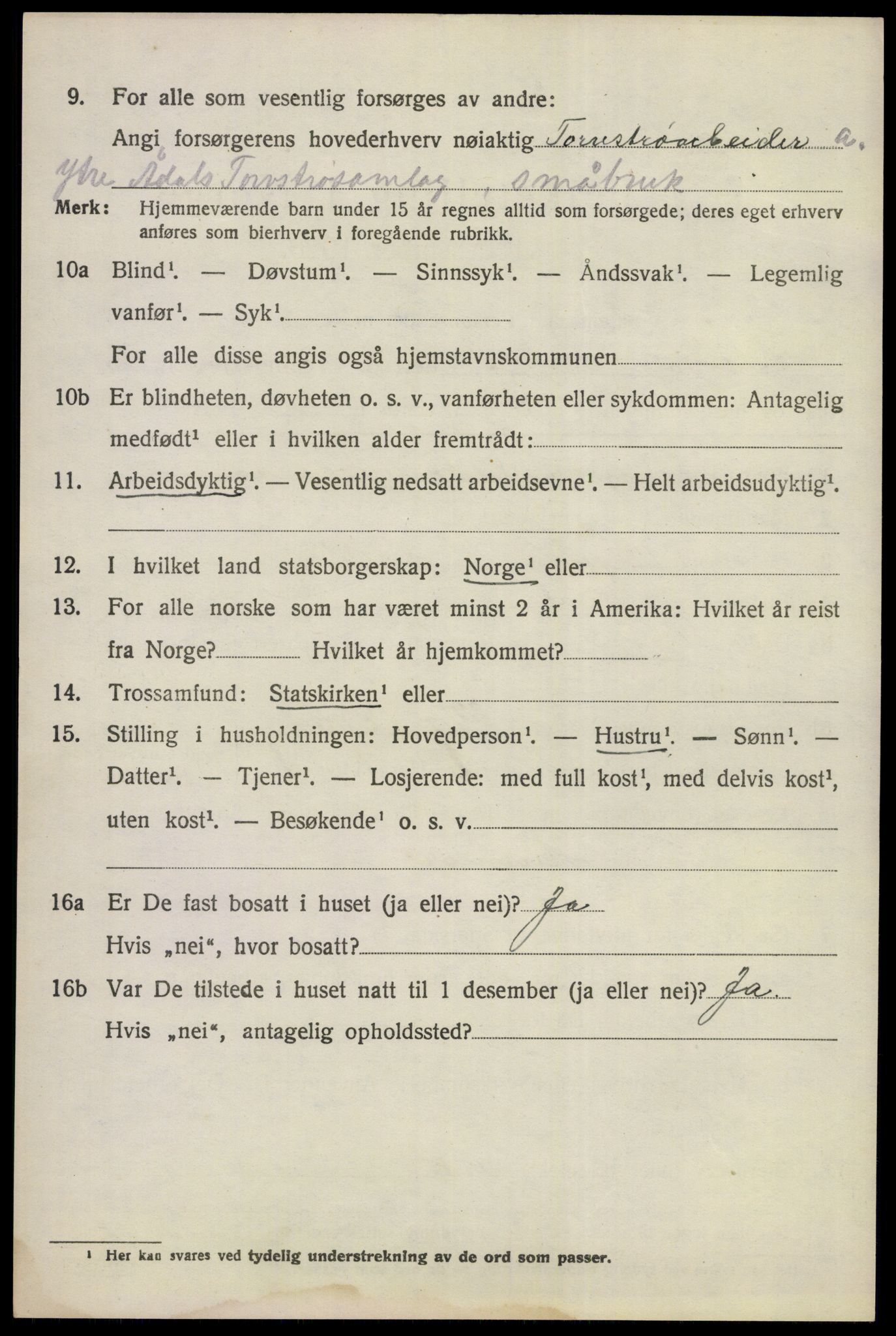 SAKO, 1920 census for Ådal, 1920, p. 2775