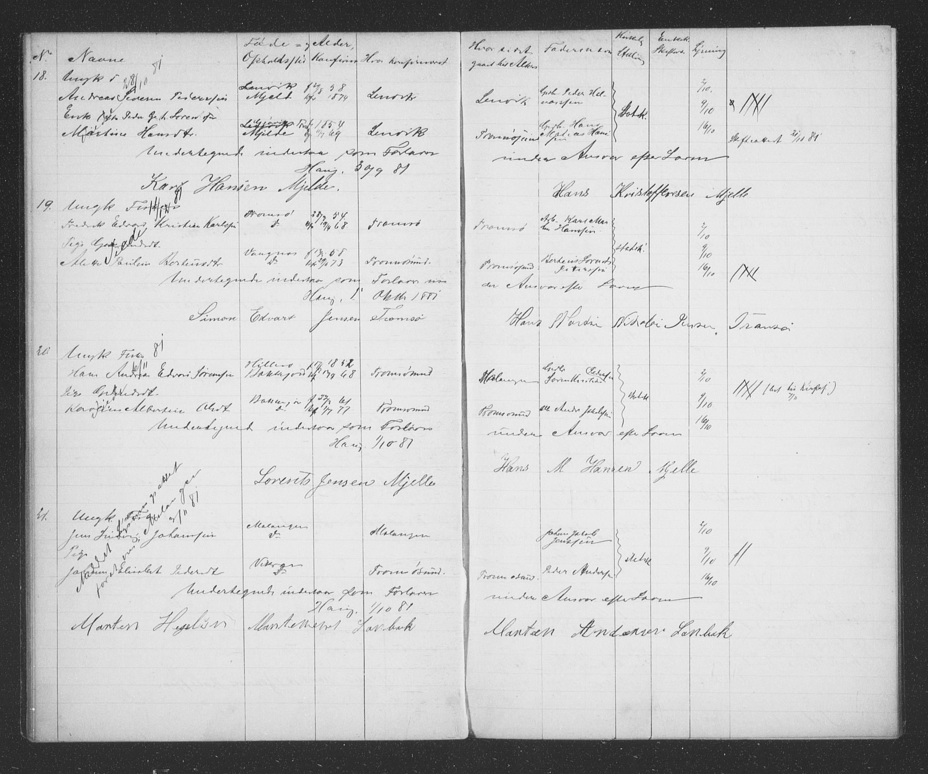 Tromsøysund sokneprestkontor, AV/SATØ-S-1304/H/Hc/L0056: Banns register no. 56, 1880-1887