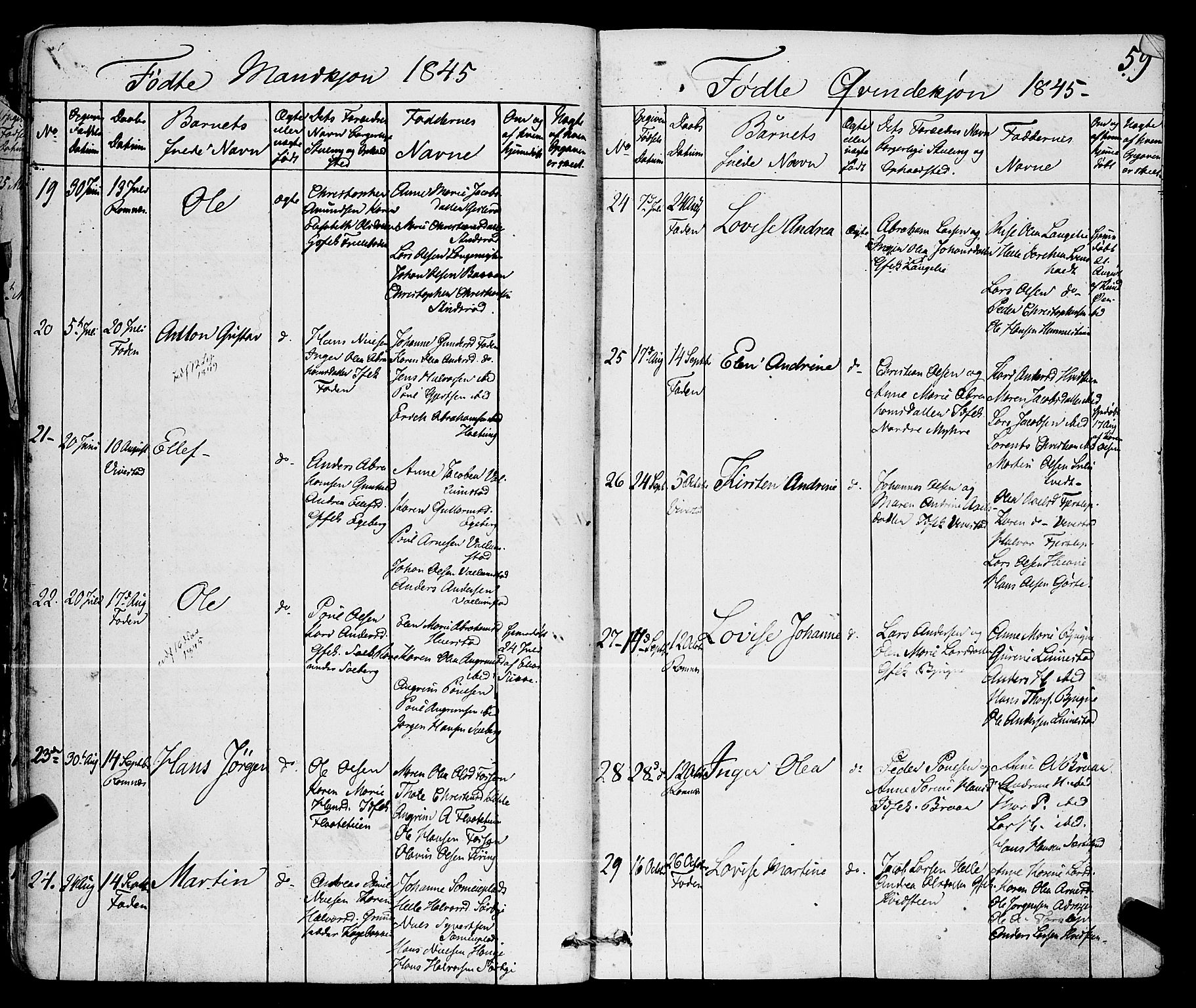 Ramnes kirkebøker, AV/SAKO-A-314/F/Fa/L0005: Parish register (official) no. I 5, 1841-1861, p. 58-59