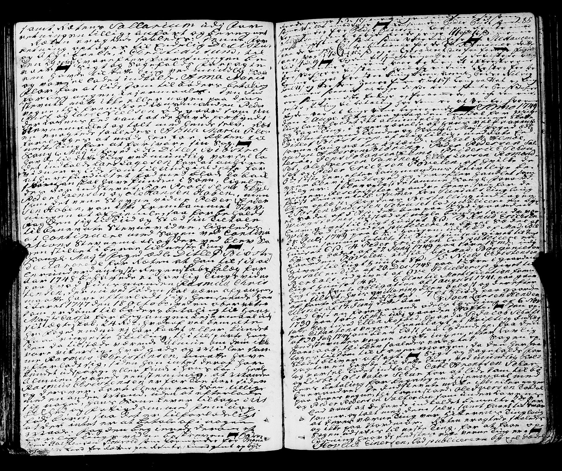 Nordmøre sorenskriveri, SAT/A-4132/1/1/1A/L0022: Tingbok nr. 21, 1744-1751, p. 285