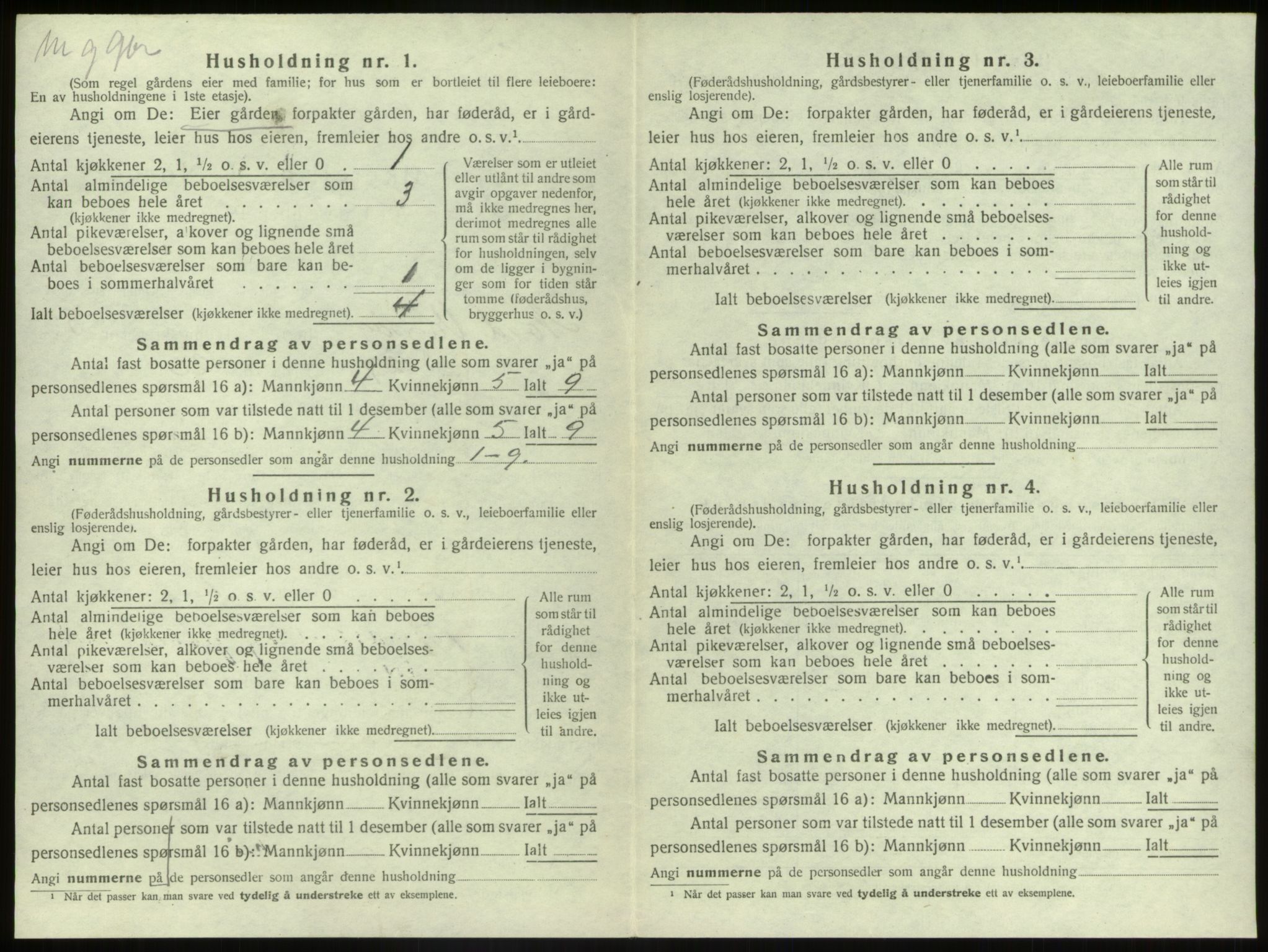 SAB, 1920 census for Nord-Vågsøy, 1920, p. 165