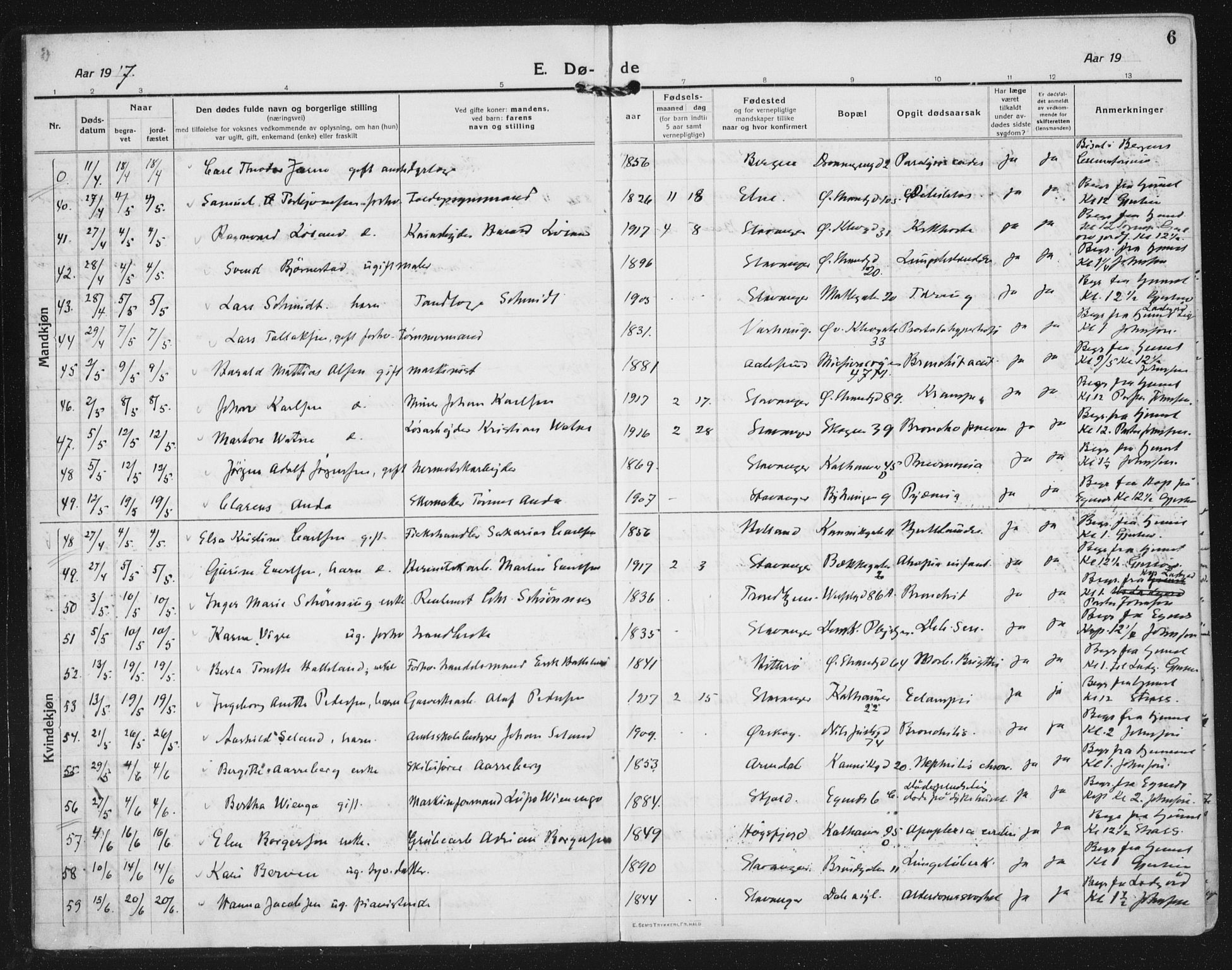 Domkirken sokneprestkontor, AV/SAST-A-101812/002/A/L0017: Parish register (official) no. A 36, 1917-1938, p. 6