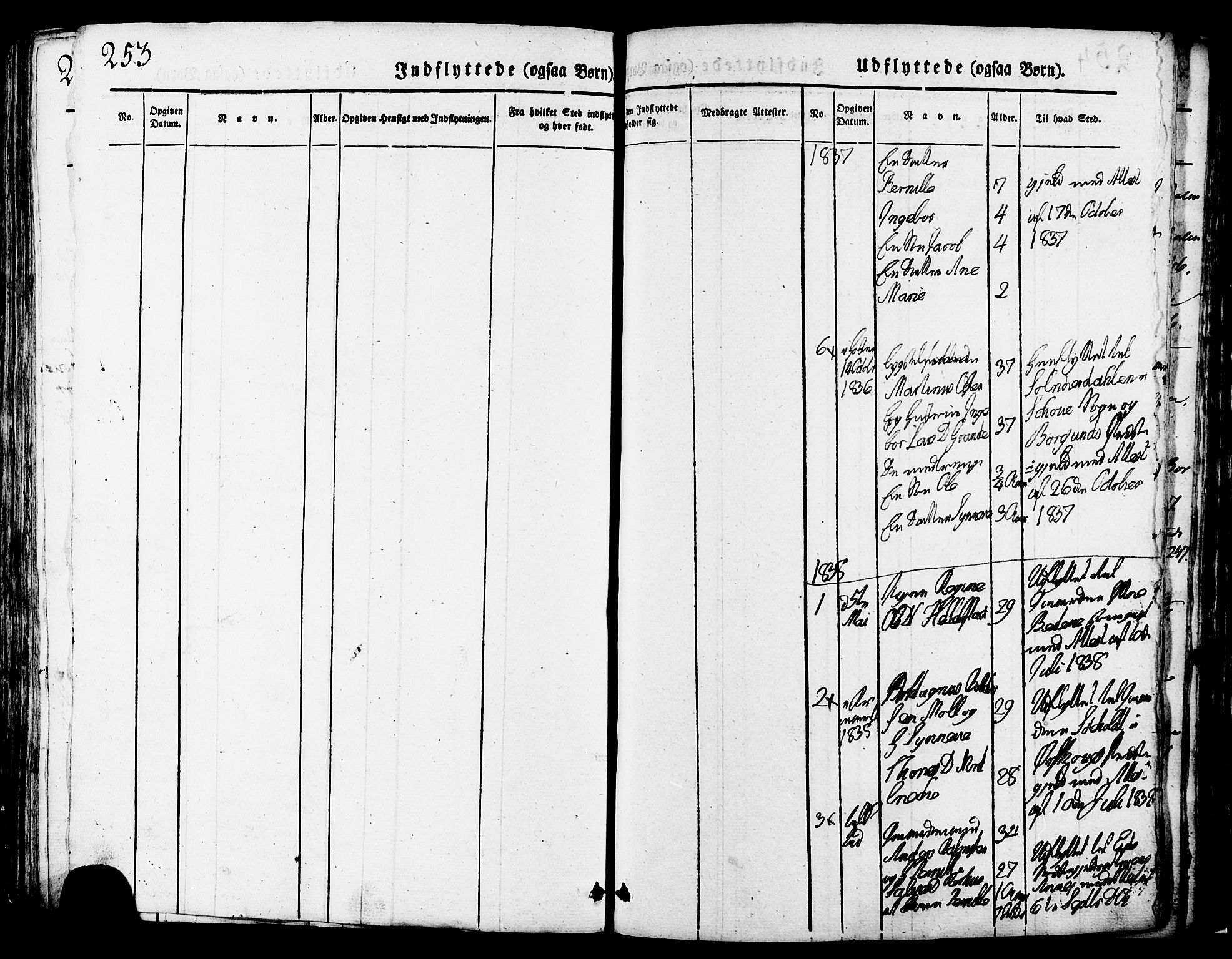 Ministerialprotokoller, klokkerbøker og fødselsregistre - Møre og Romsdal, SAT/A-1454/517/L0221: Parish register (official) no. 517A01, 1827-1858, p. 253