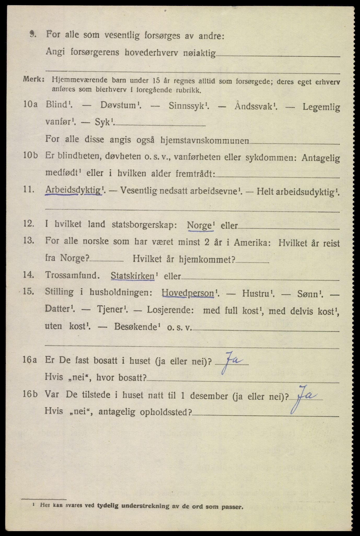 SAH, 1920 census for Fluberg, 1920, p. 3297